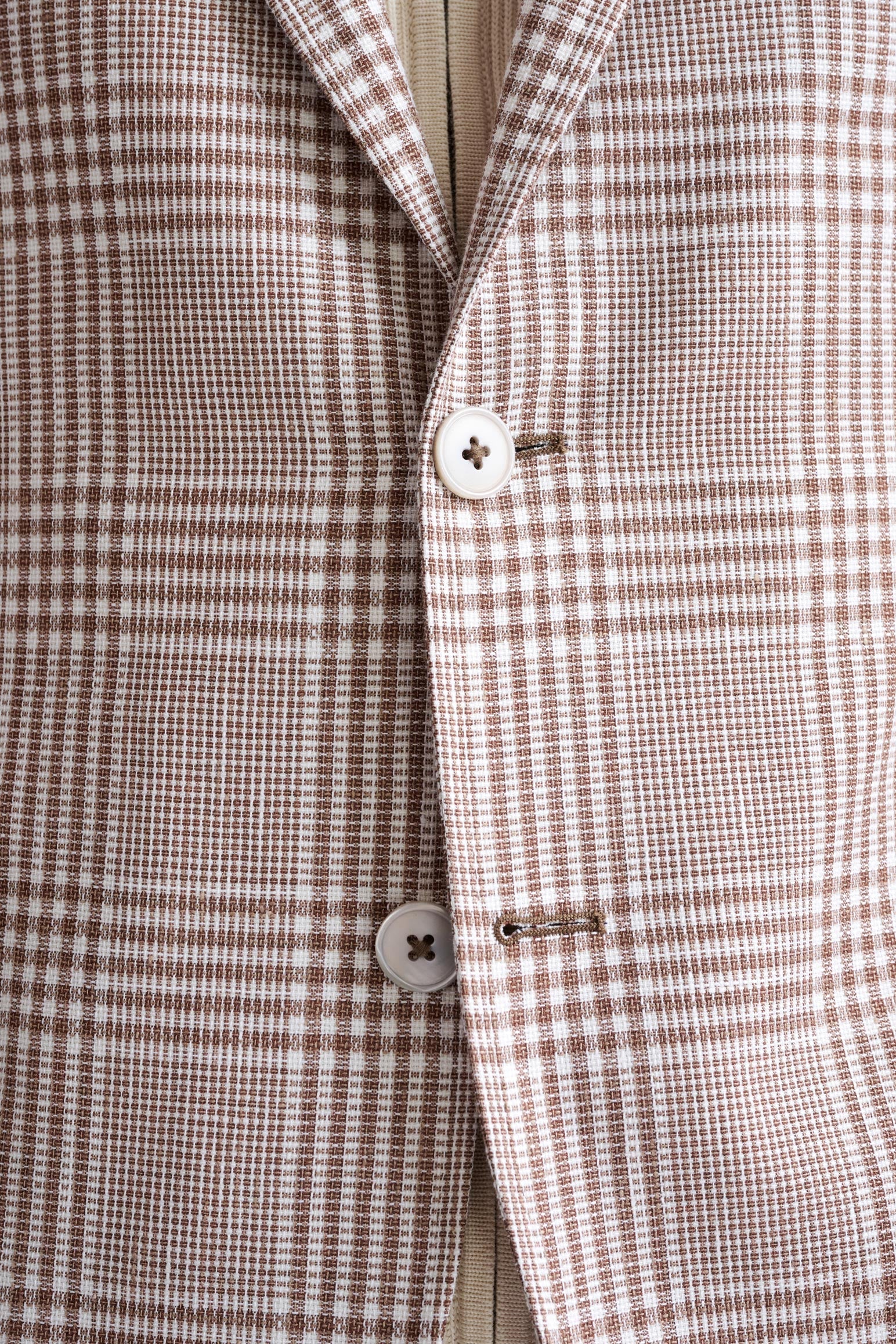 Brown Off White Linen & Wool Kenton Jacket Amalfi Trend - Image 3