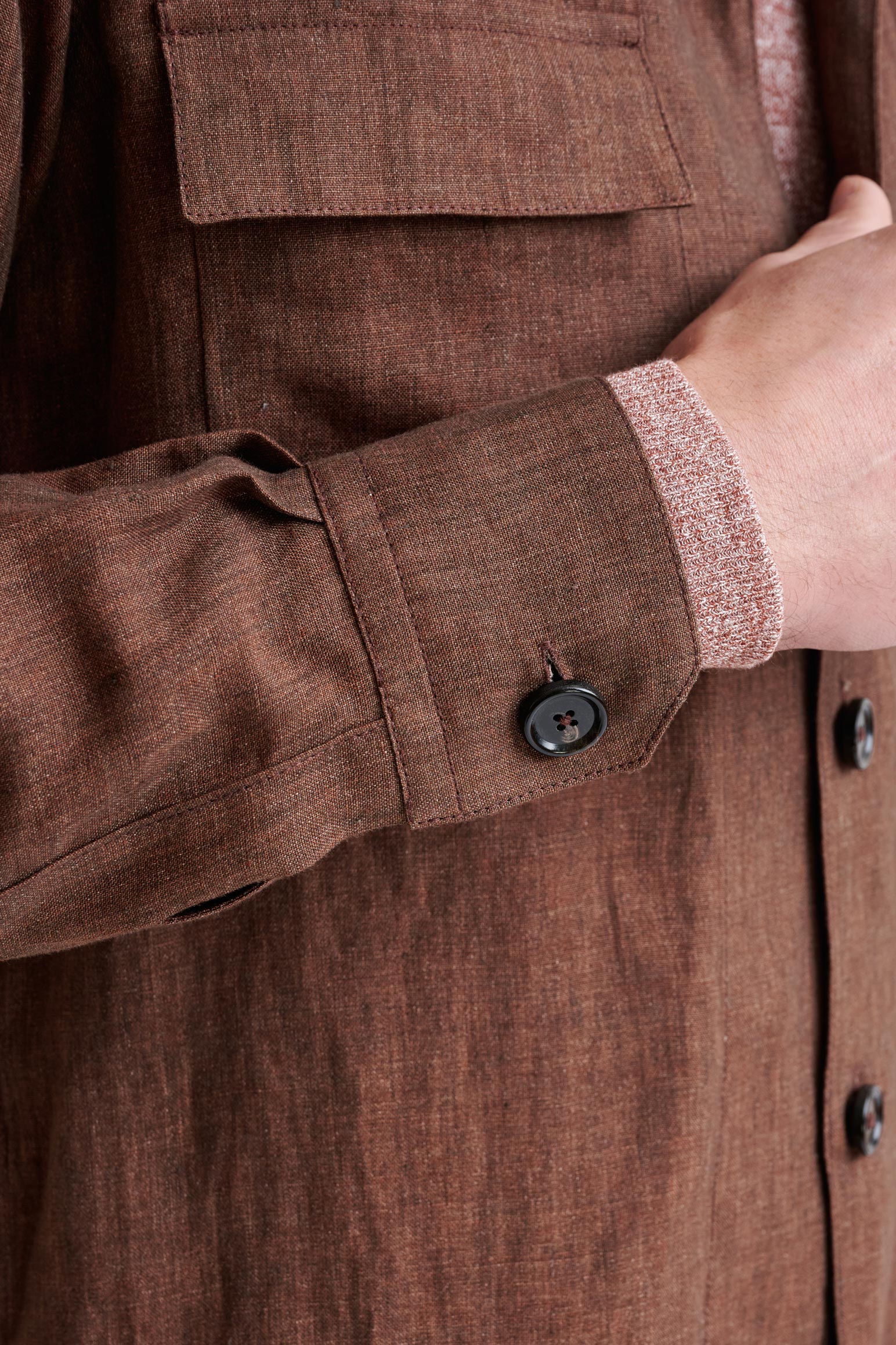 Brown Plymouth Overshirt Pure Linen - Image 4
