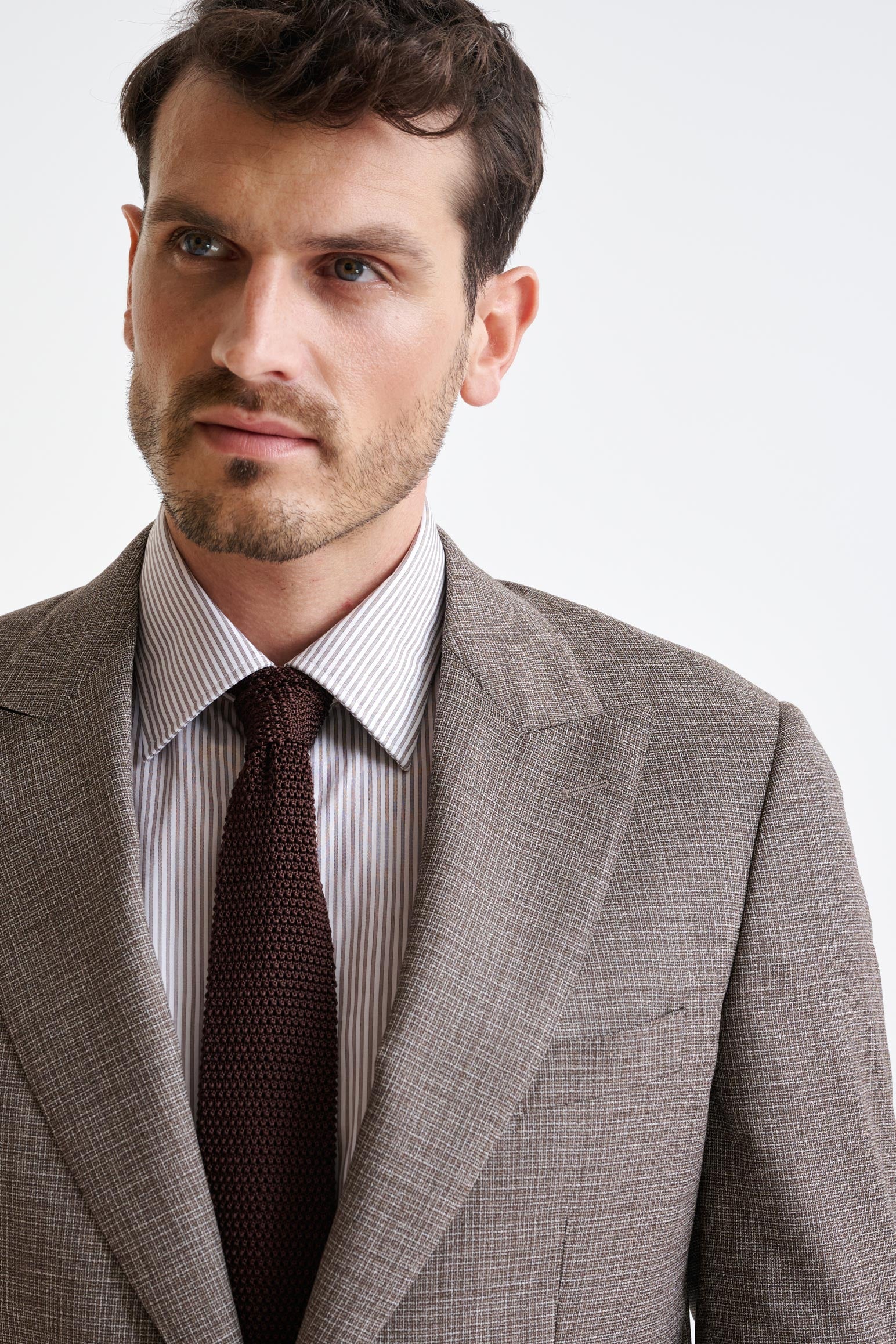 Brown Silk Knitted Tie - Image 3