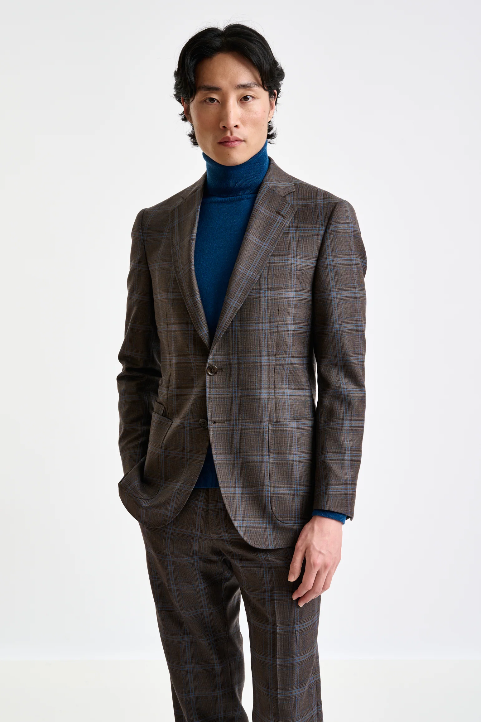Brown Super 110's Wool Soho Suit Galaxy - Image 6