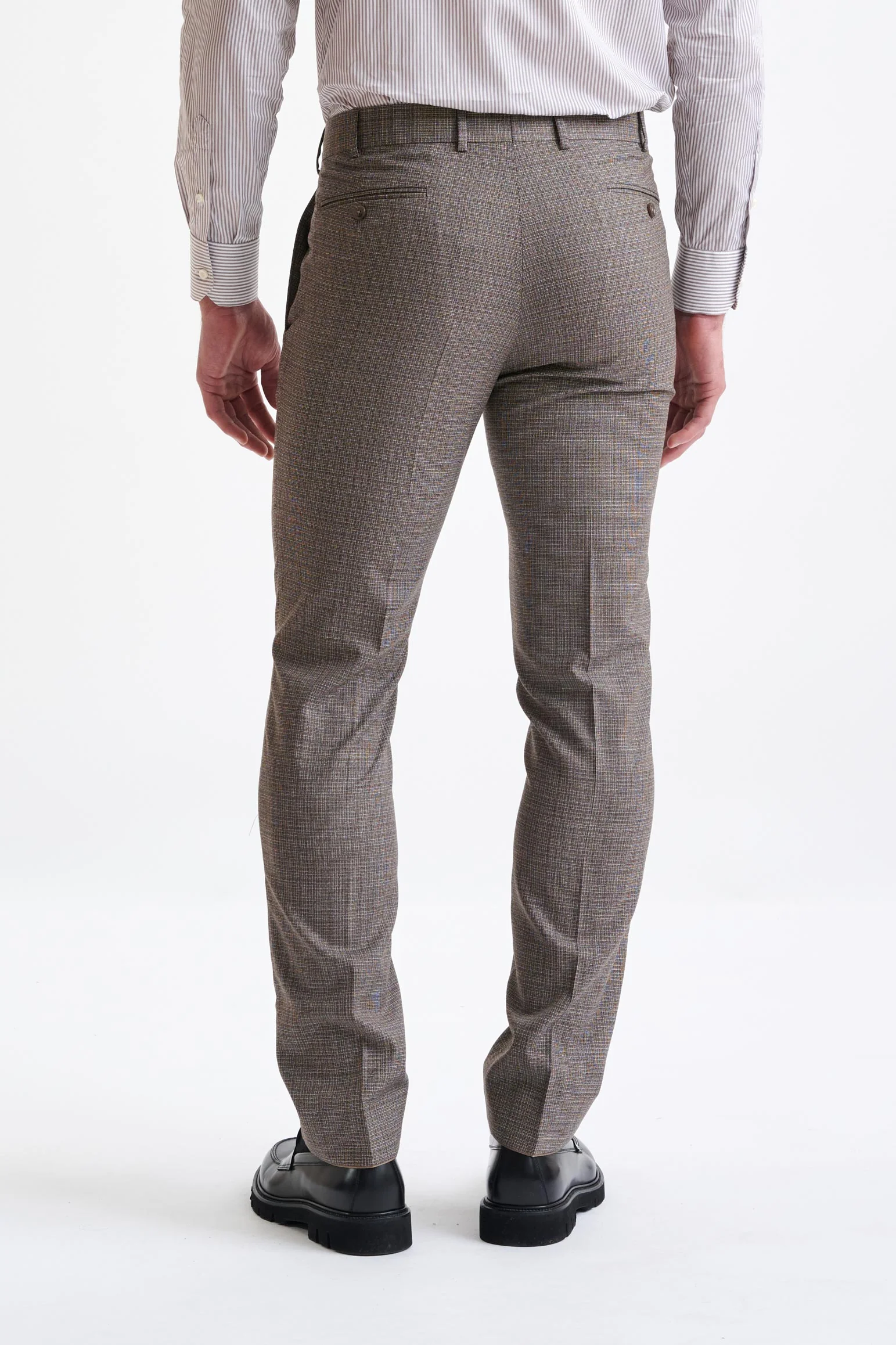 Brown White Wool Farley Trousers Lifestyle - Image 5