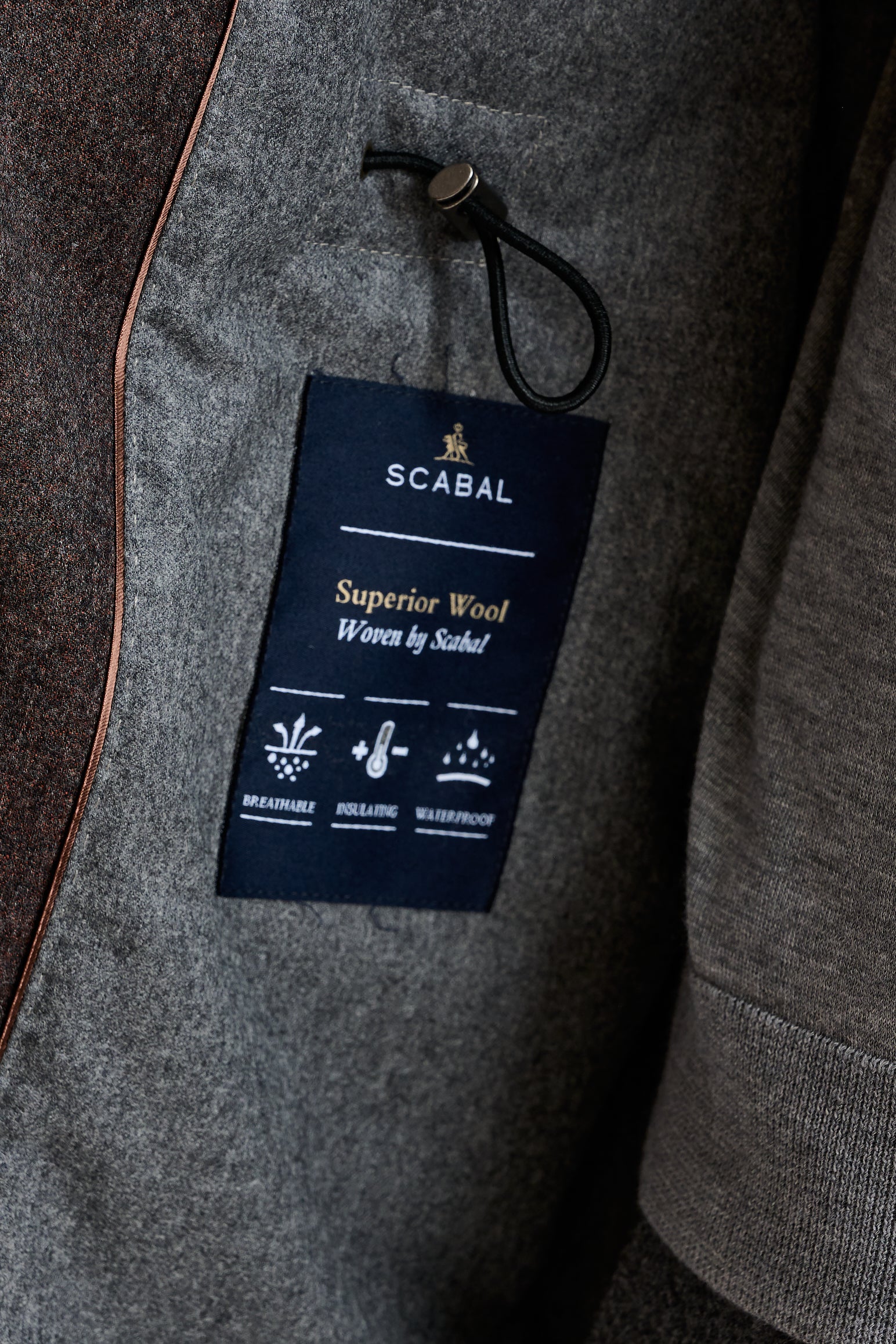Brown 100% Tech Wool Flannel Bedford Parka - Image 5