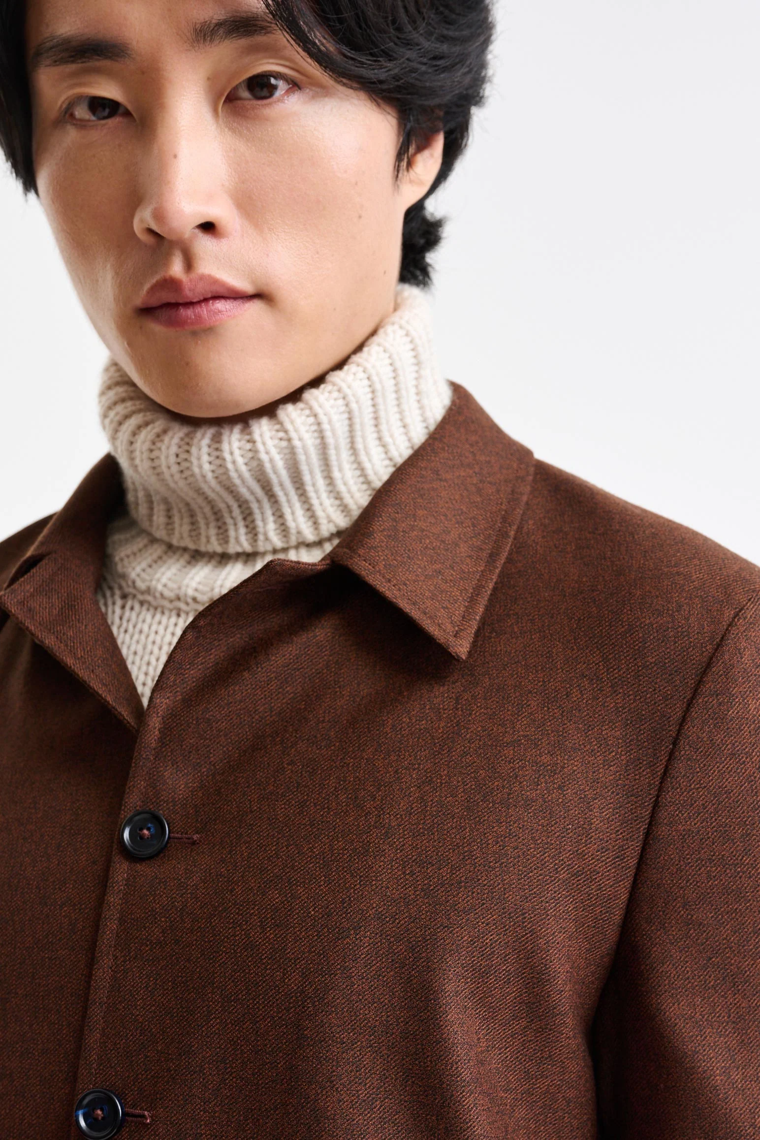 Brown Wool Chelsea Shirt Jacket Harmony - Image 6