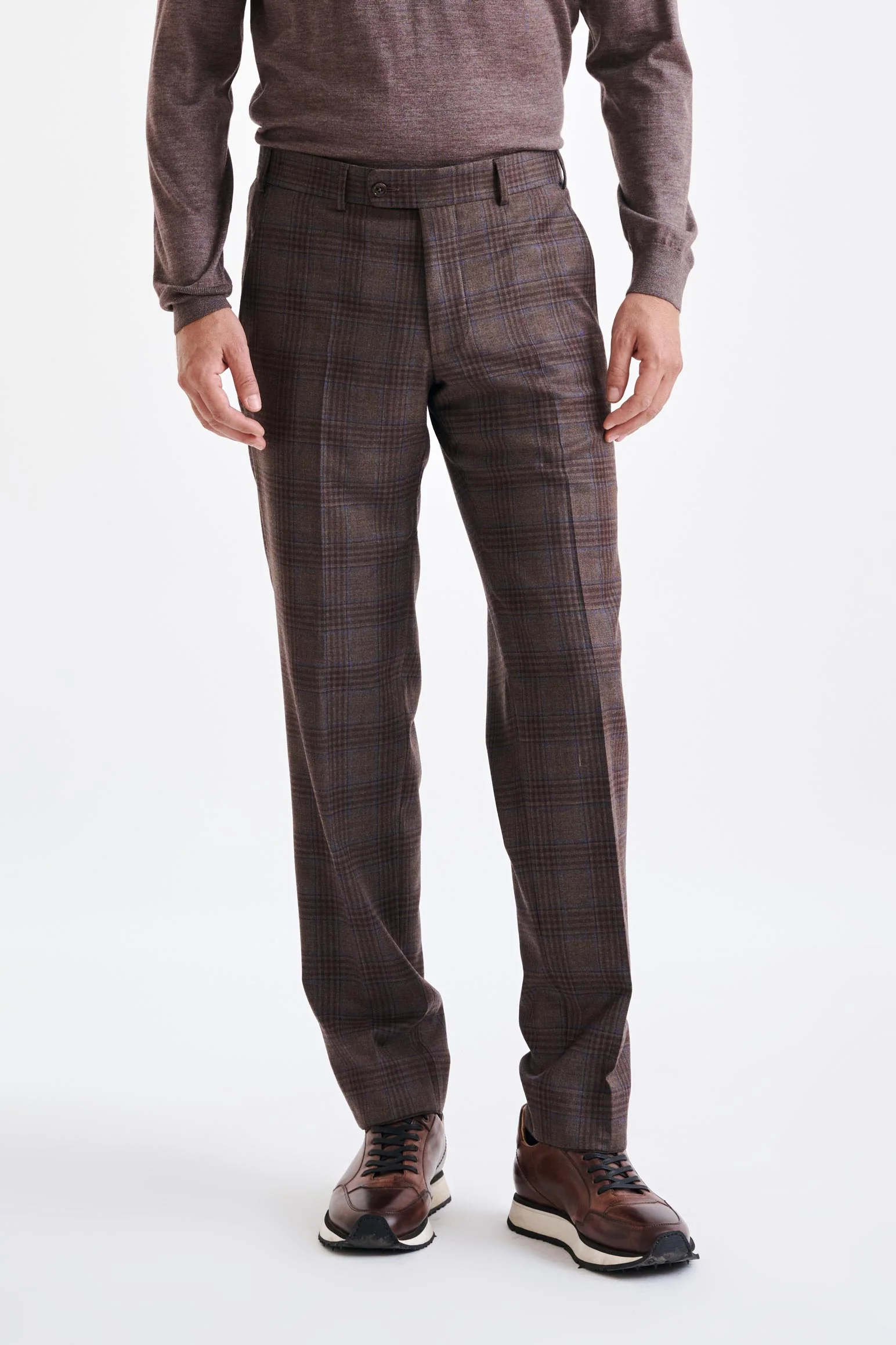 Brown Super 130's Wool Farley Trousers Hybrid