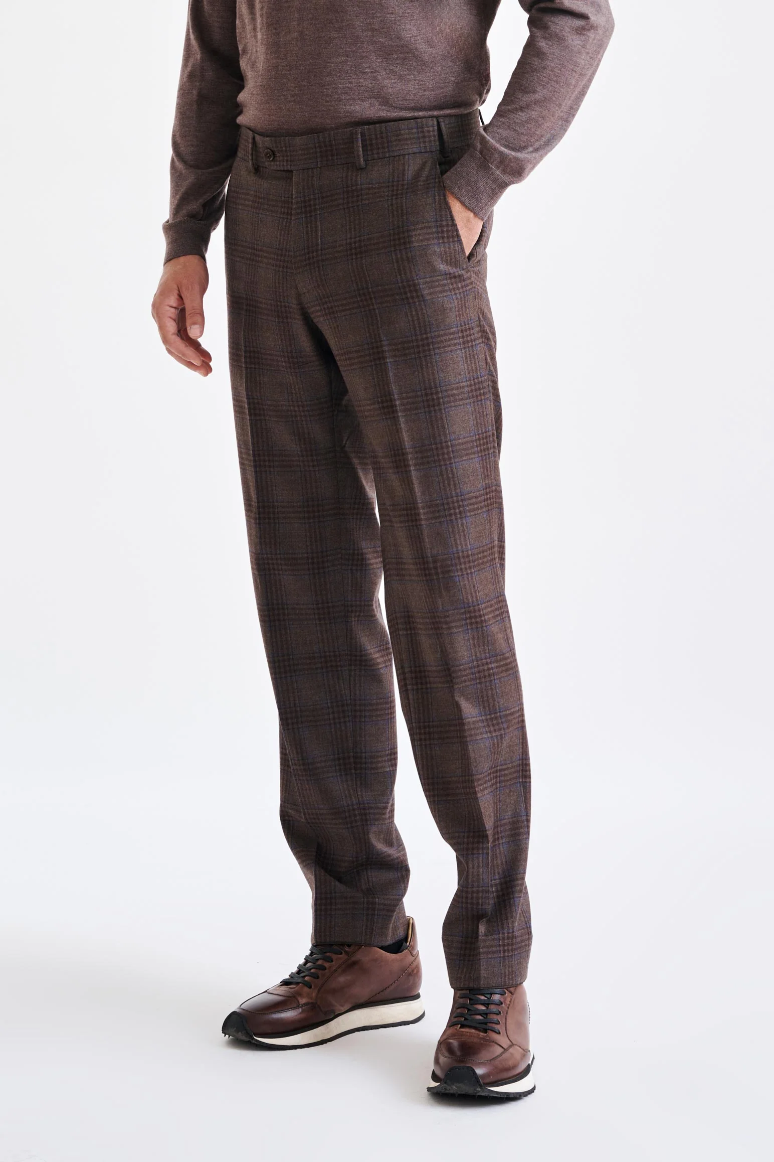Brown Super 130's Wool Farley Trousers Hybrid - Image 2