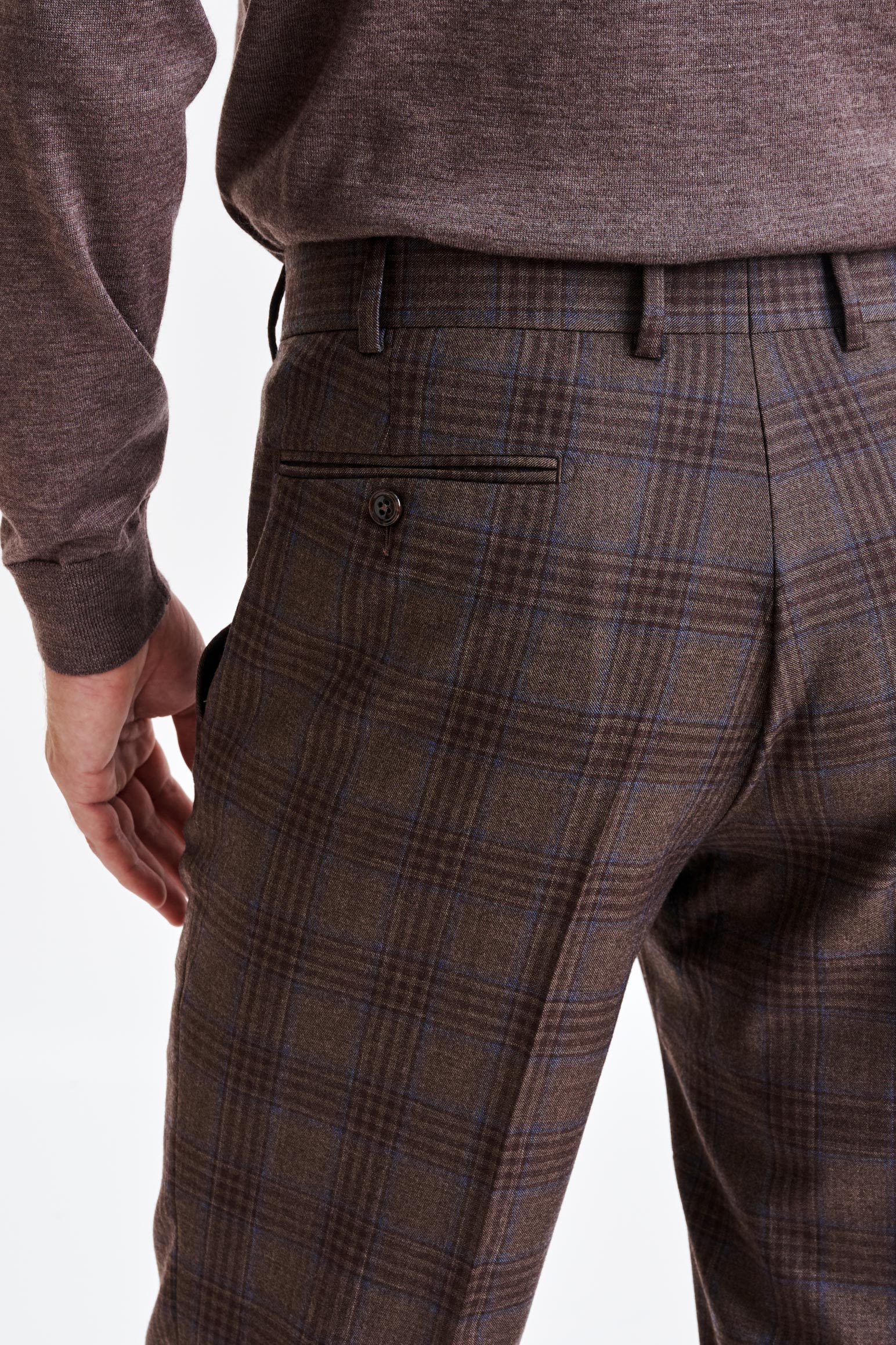 Brown Super 130's Wool Farley Trousers Hybrid - Image 4