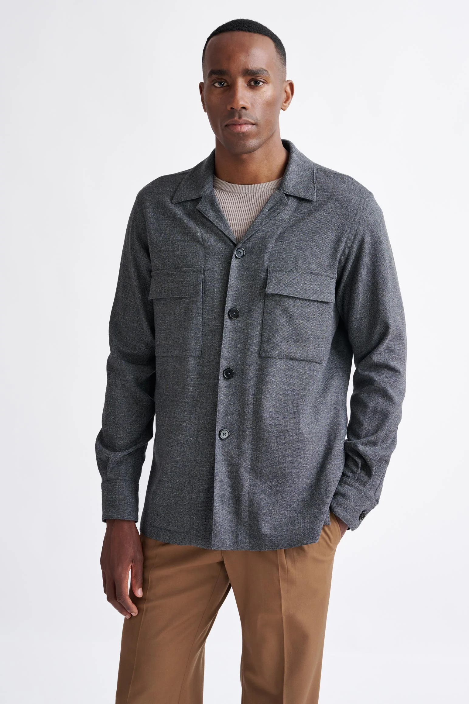 Grey Wool Plymouth Overshirt Connect