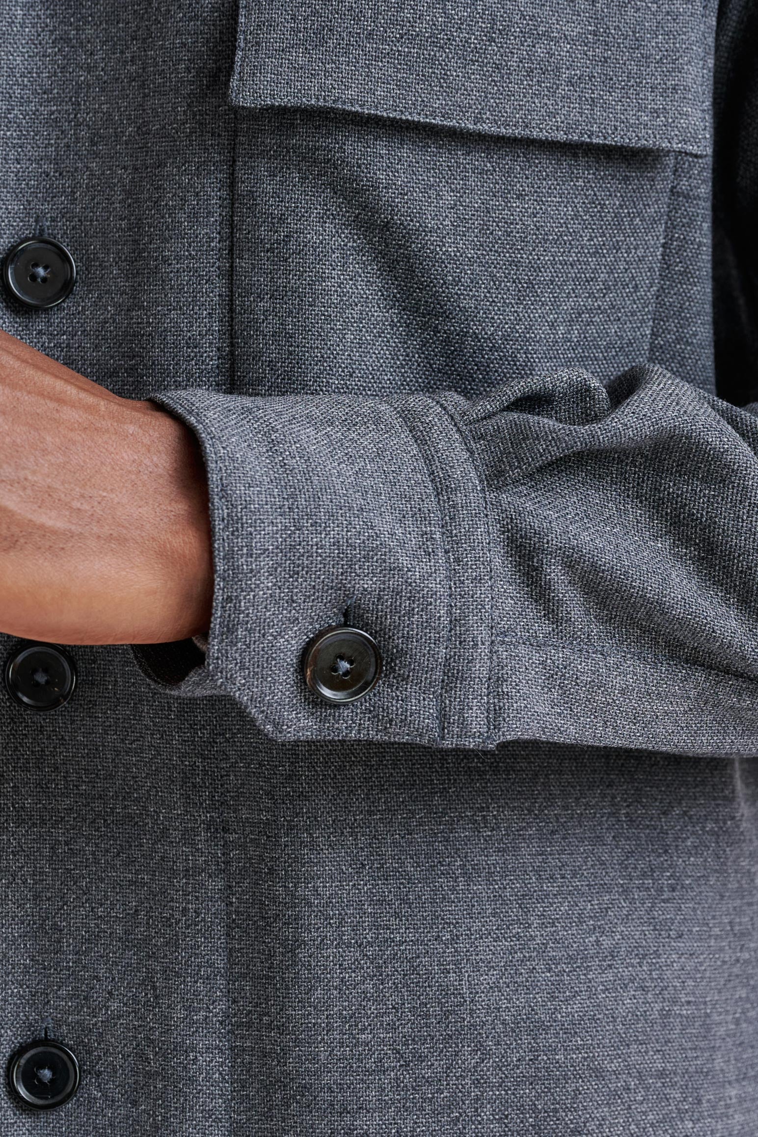 Grey Wool Plymouth Overshirt Connect - Image 3