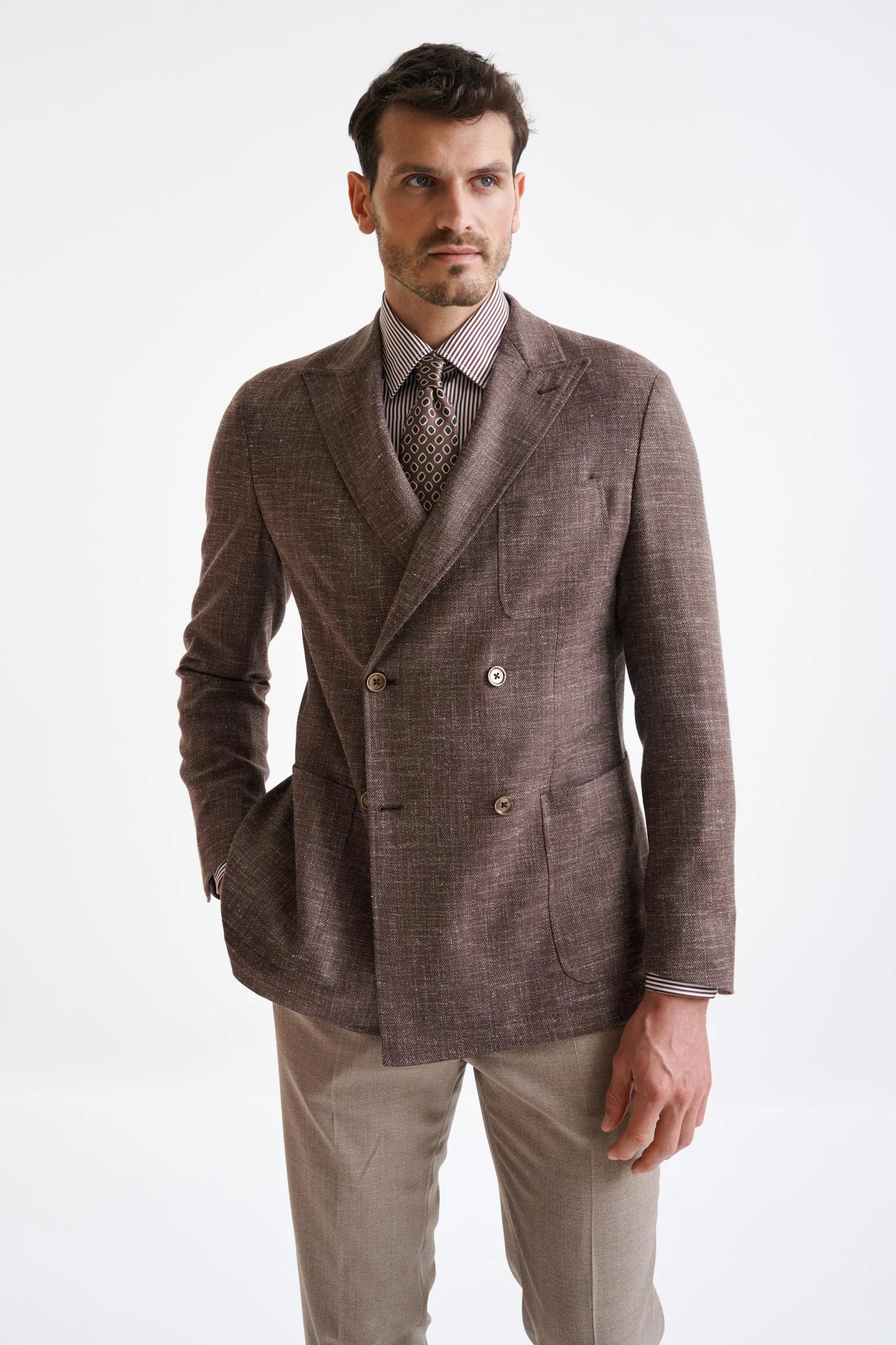 Brown Wool & Silk Kenton Jacket Amalfi Trend