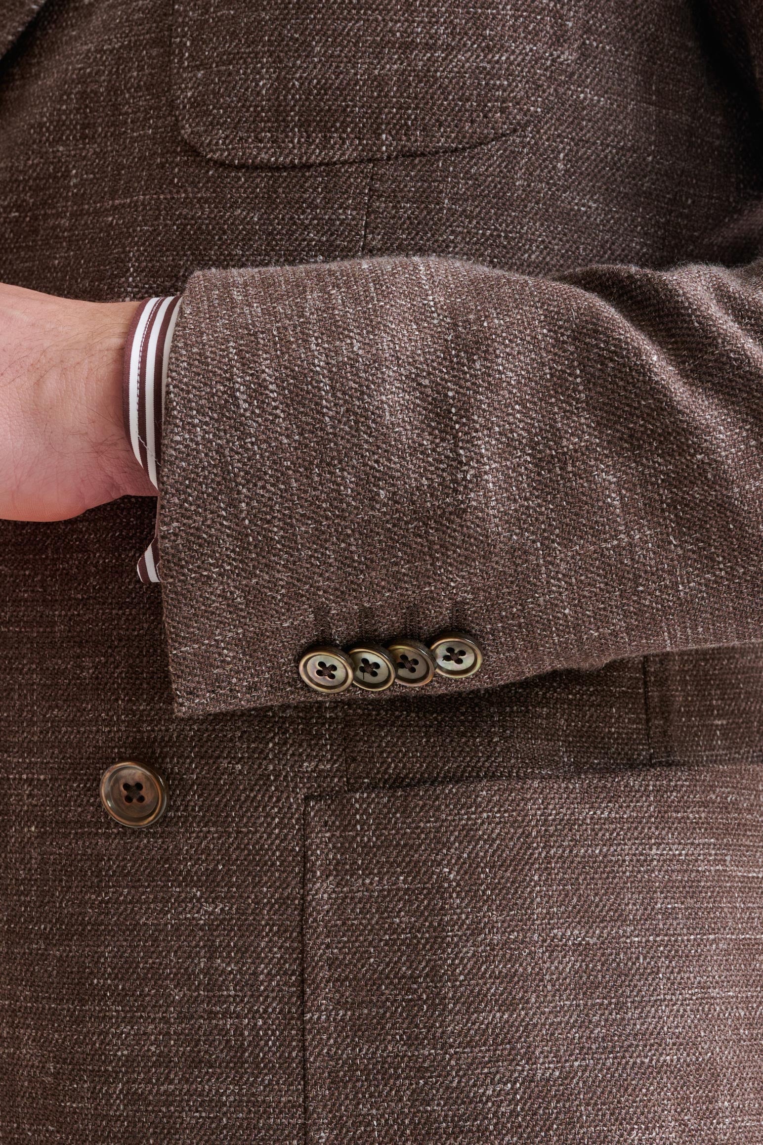 Brown Wool & Silk Kenton Jacket Amalfi Trend - Image 2