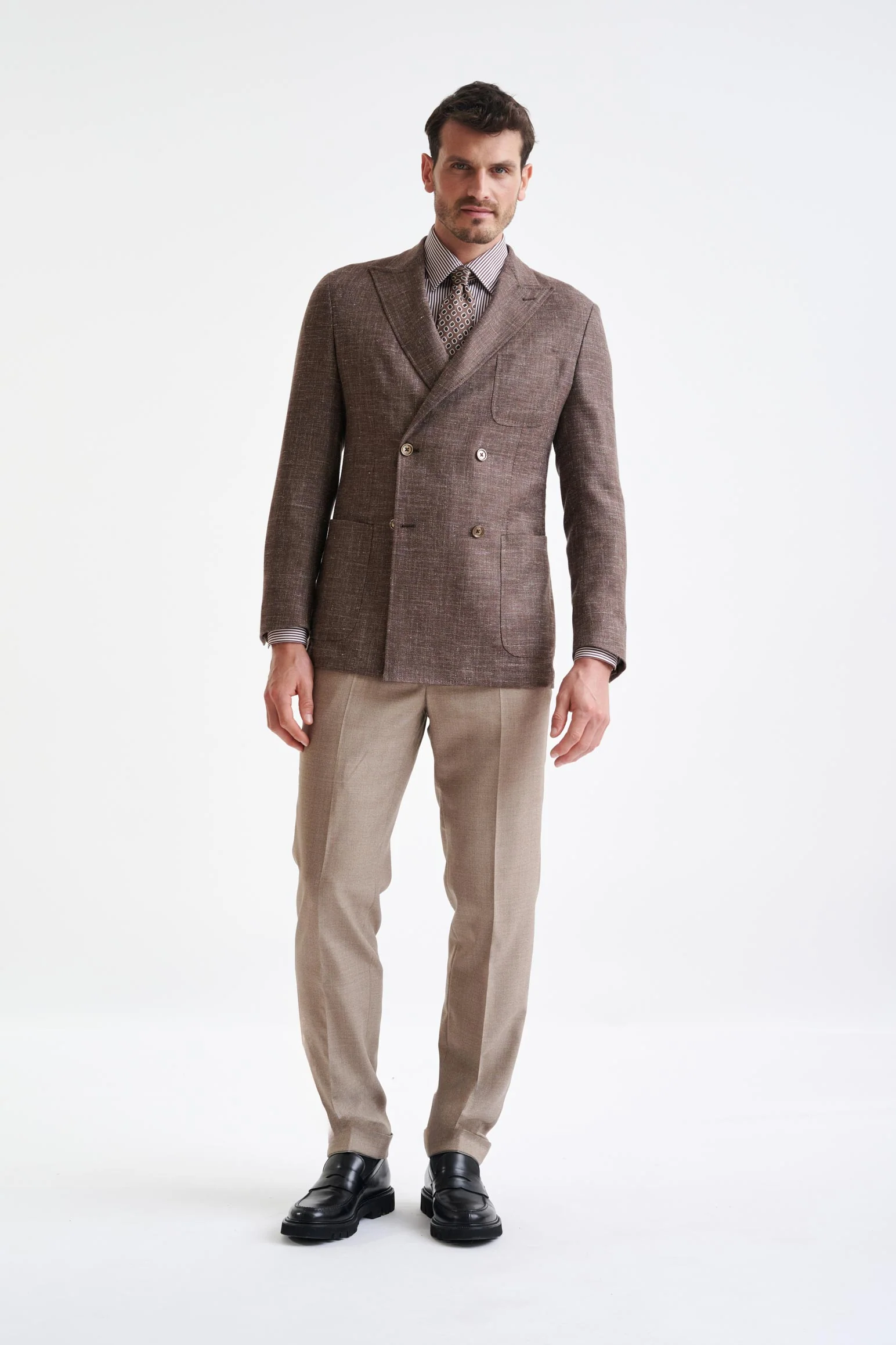 Brown Wool & Silk Kenton Jacket Amalfi Trend - Image 5