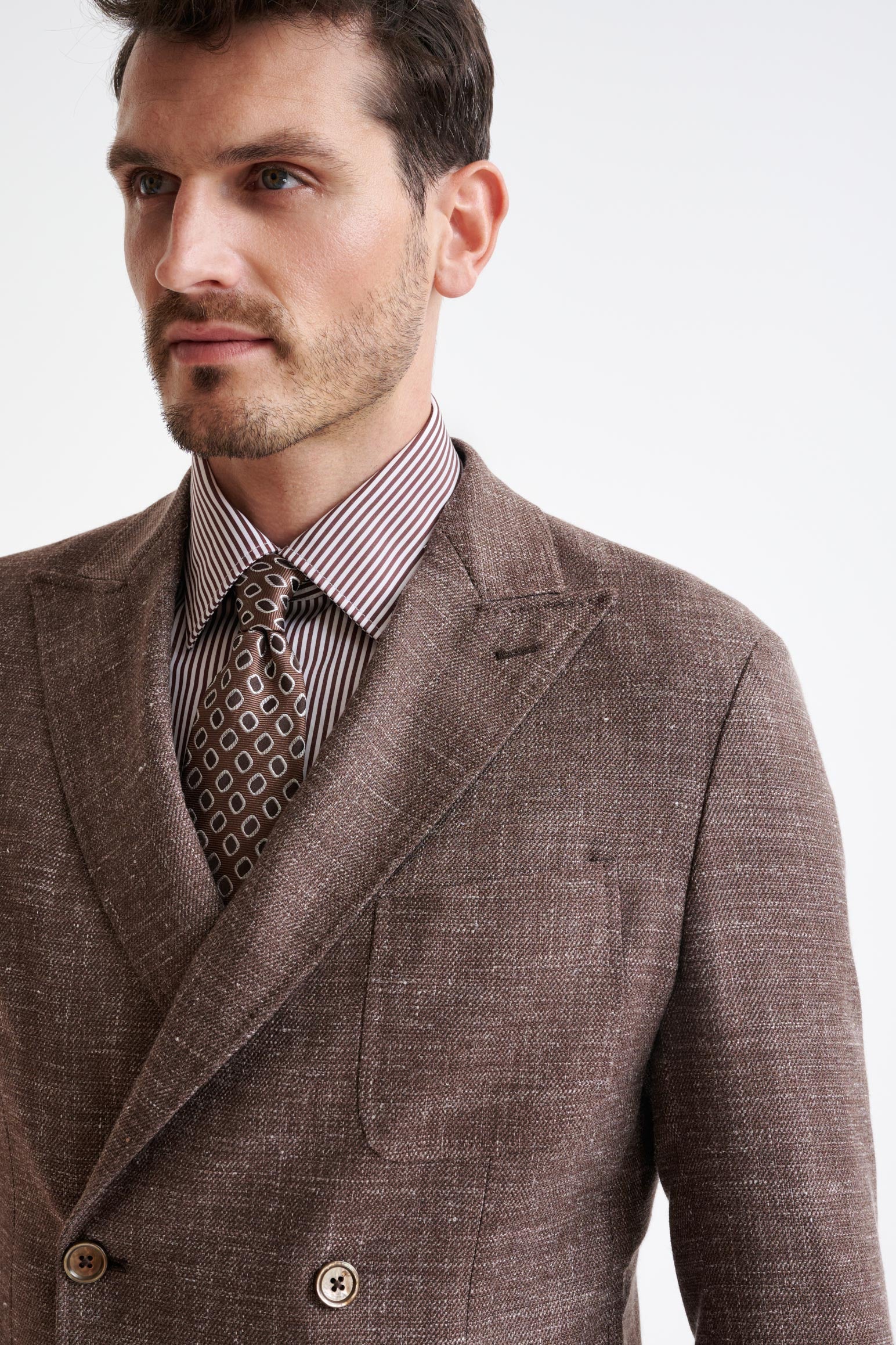 Brown Wool & Silk Kenton Jacket Amalfi Trend - Image 7