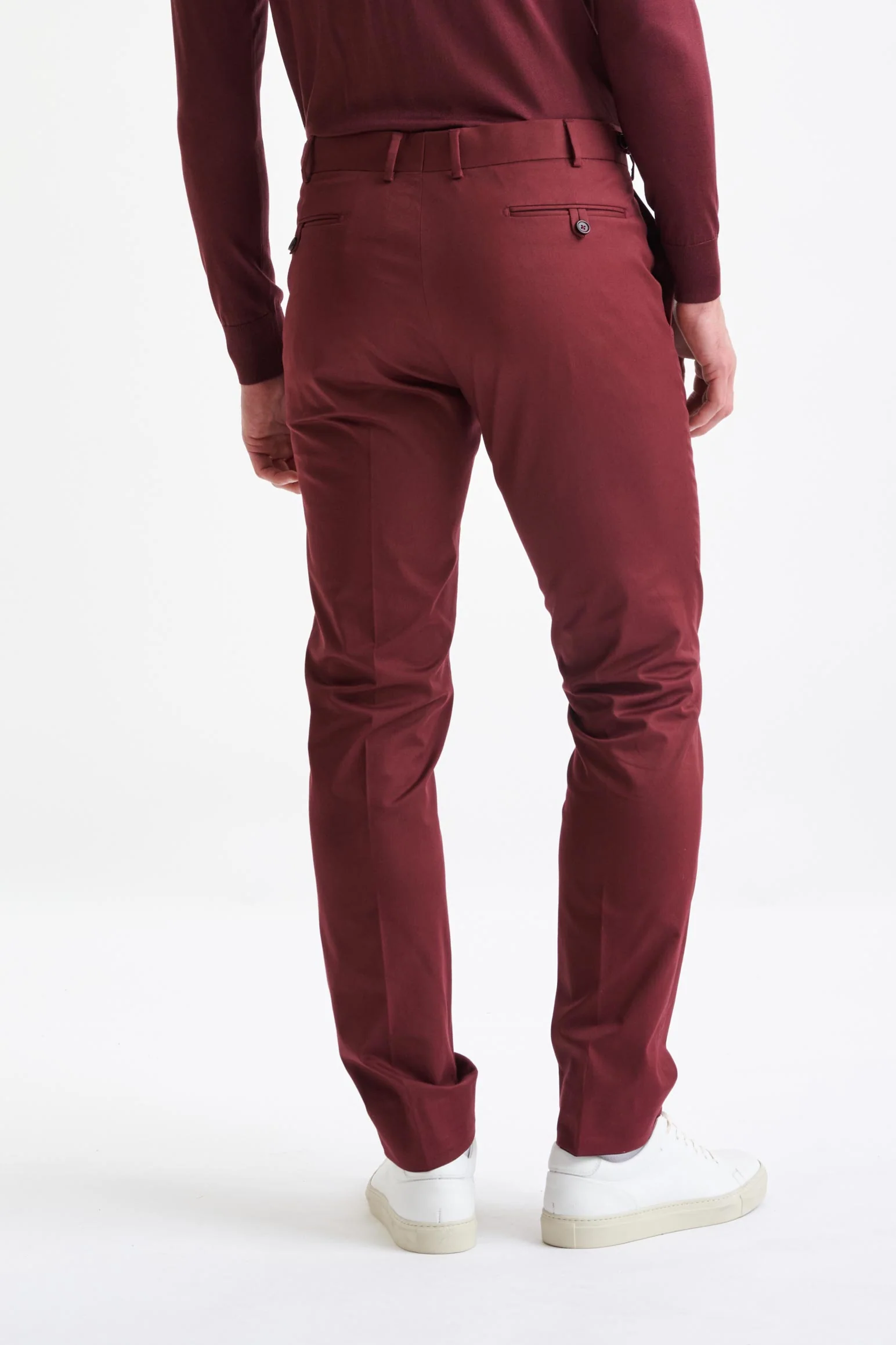 Burgundy Cotton Gibbet Trousers Cashmere Cotton - Image 5