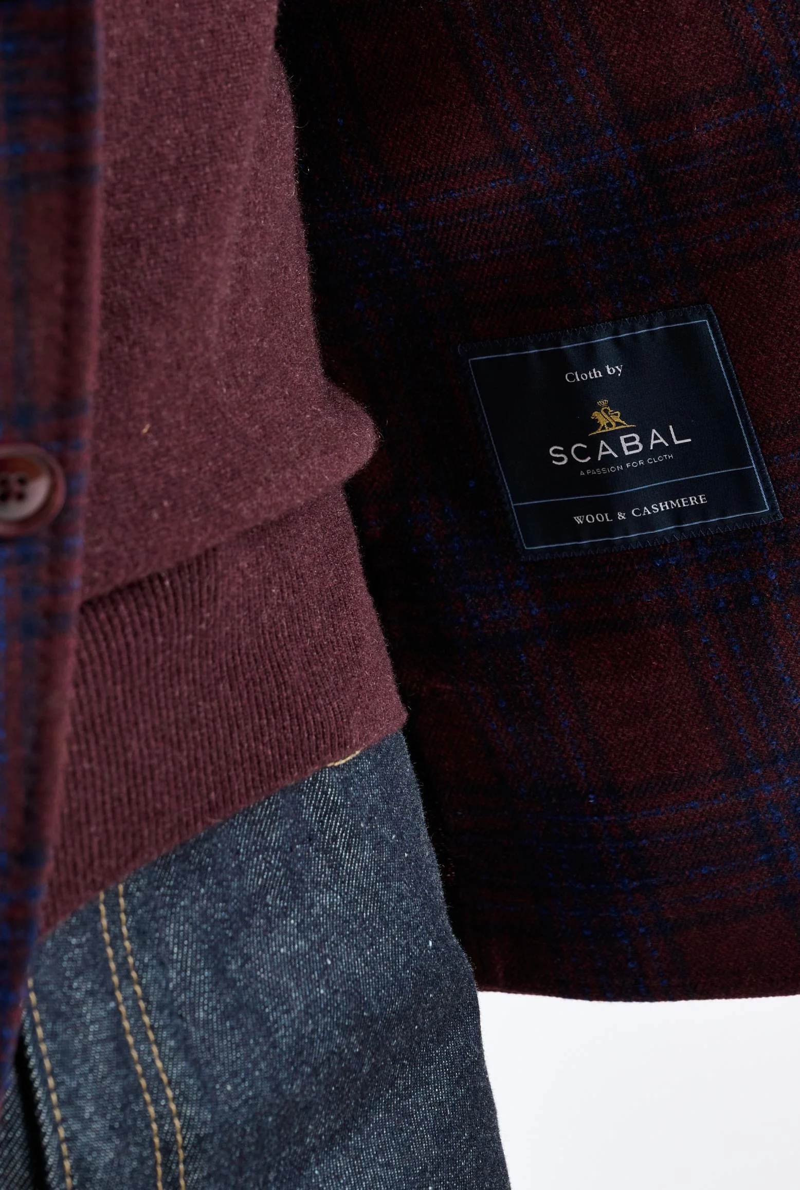 Burgundy Wool & Cashmere Soho Jacket Escape - Image 4
