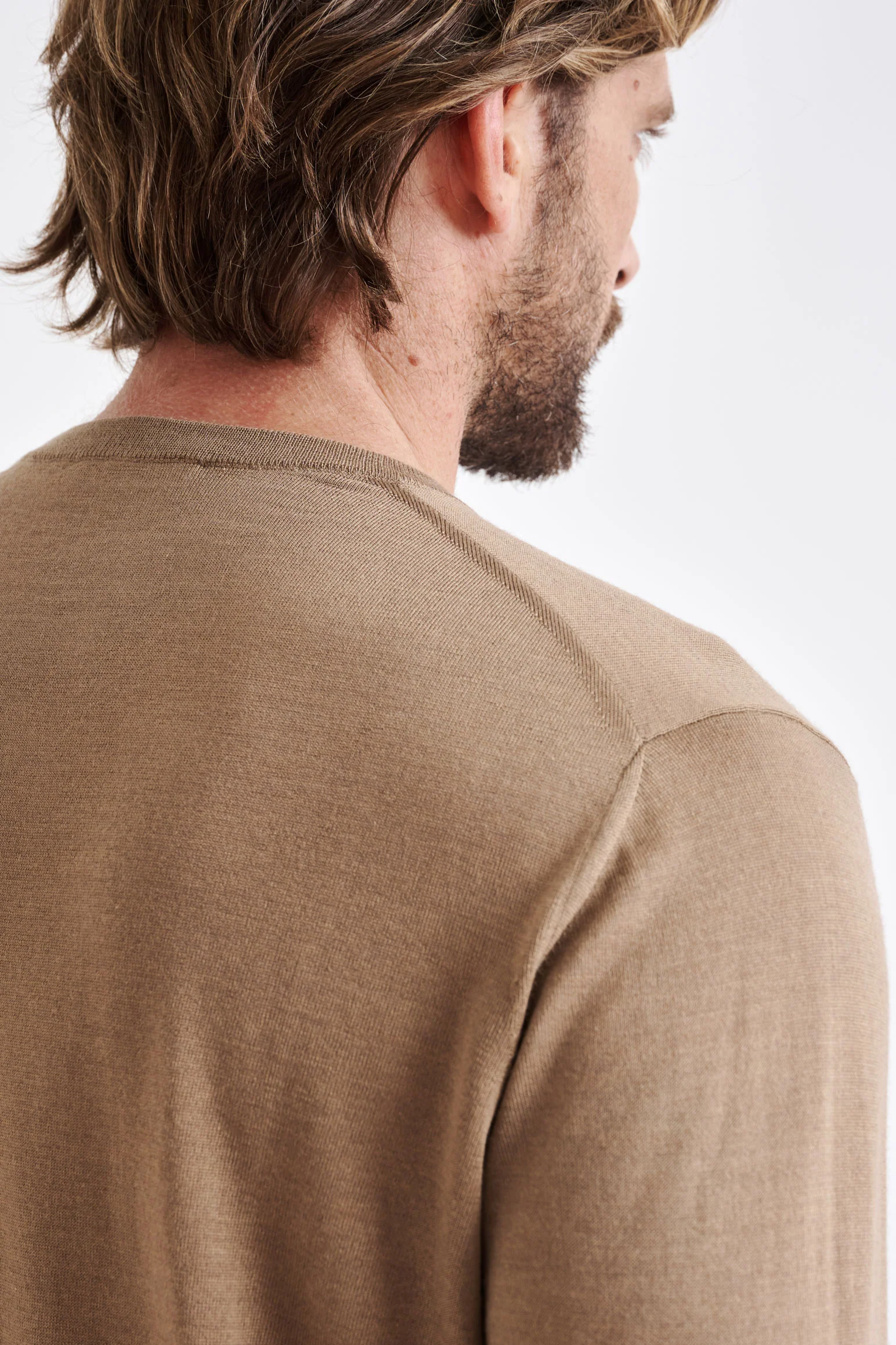 Camel Cashmere Merino Silk Blend Crewe Sweater - Image 3