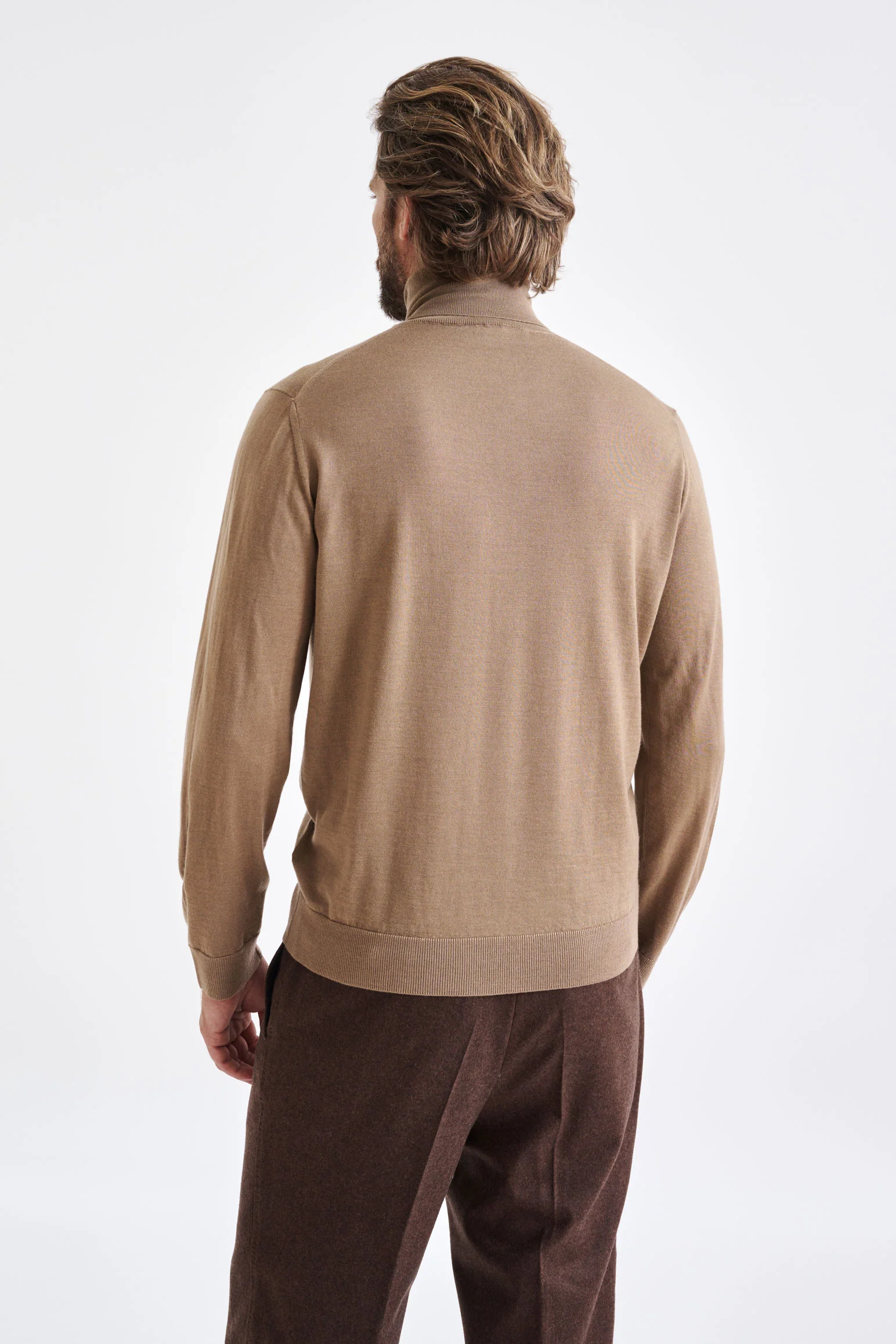 Camel Cashmere Merino Silk Blend Telford Turtleneck Sweater - Image 3