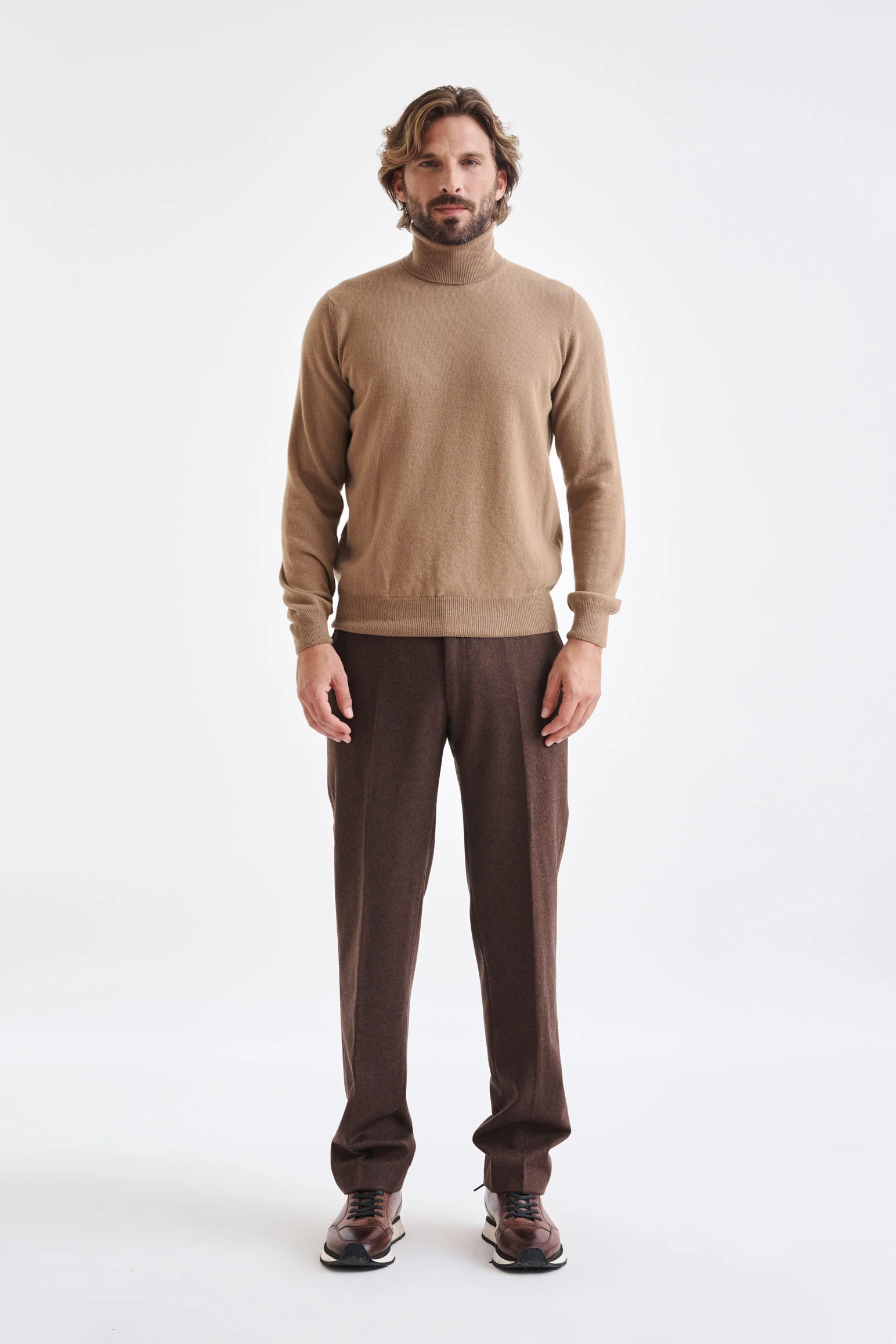 Camel Wool & Cashmere Drumberg Rollneck Knit - Image 2