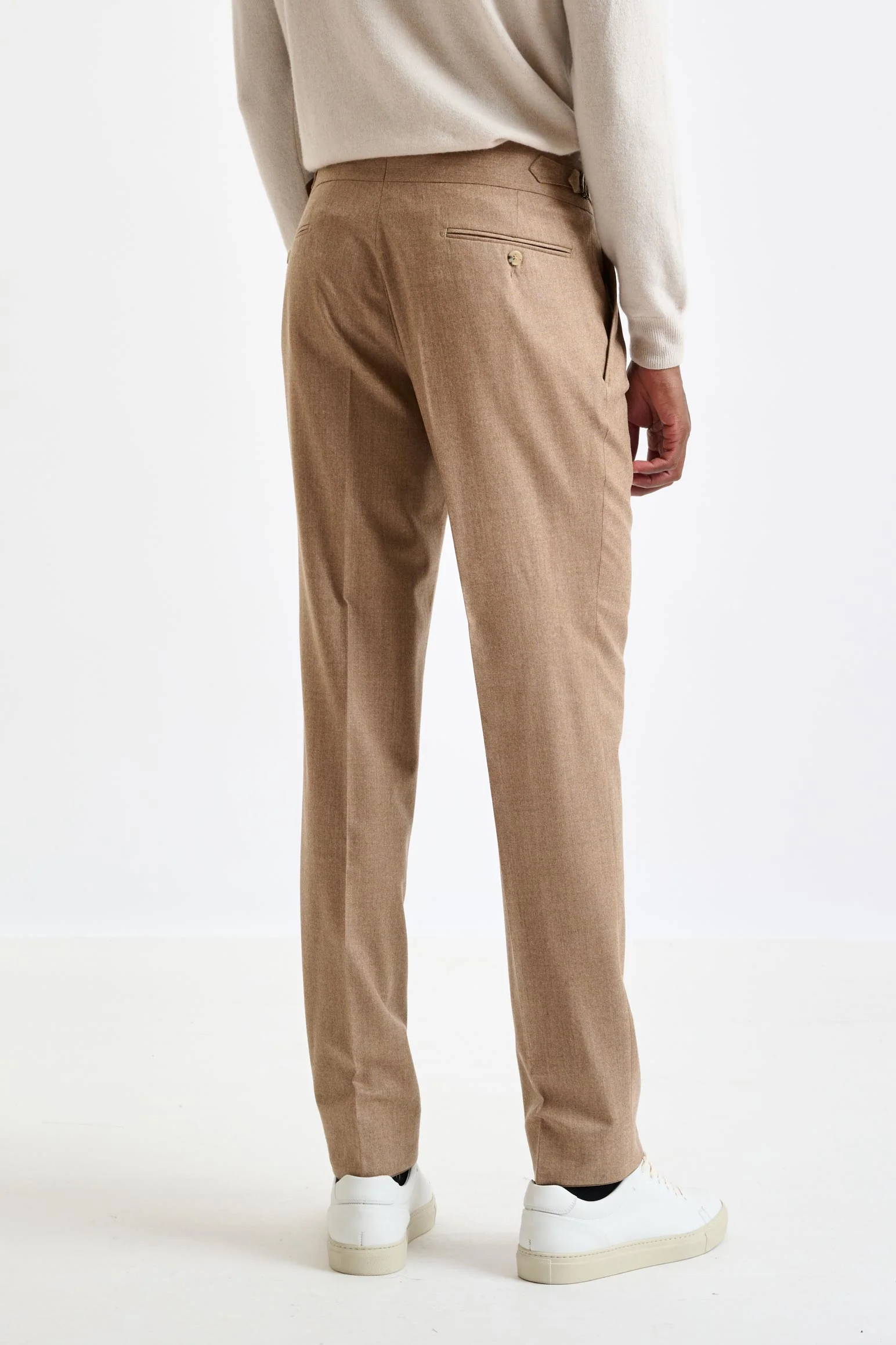 Camel Super 100's Wool Farley Trouser Flannel Saxony - Image 4