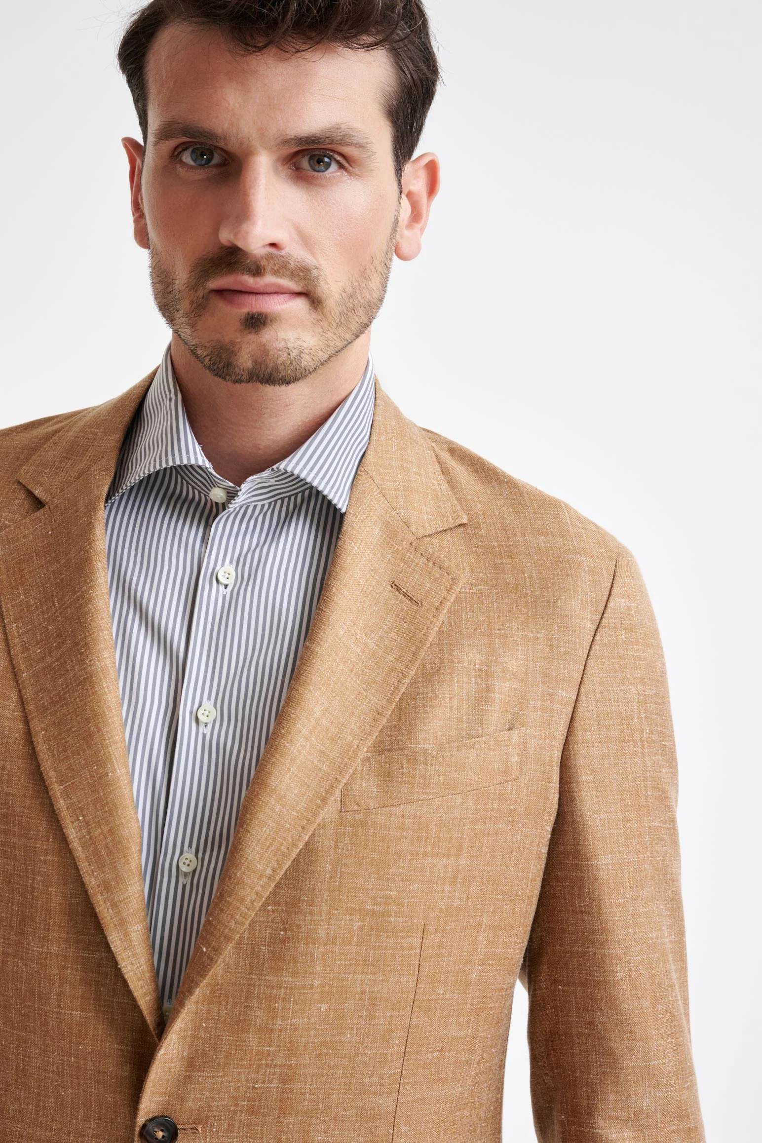 Camel Wool & Silk Kensington Jacket Amalfi Trend - Image 6