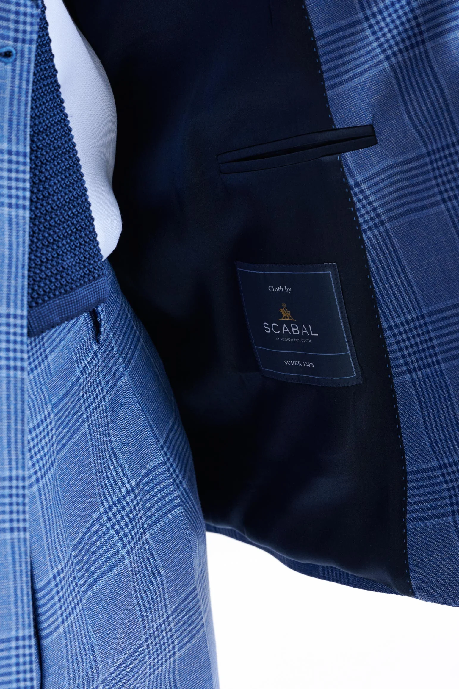 Blue Check Super 130's Wool Soho Jacket Mosaic - Image 5