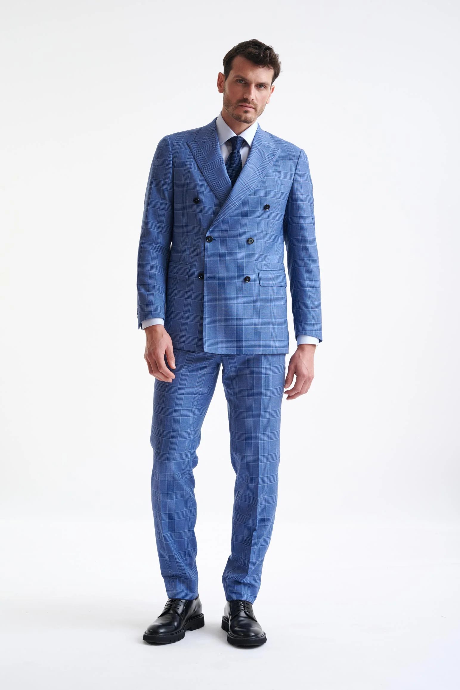 Blue Check Super 130's Wool Soho Jacket Mosaic - Image 7