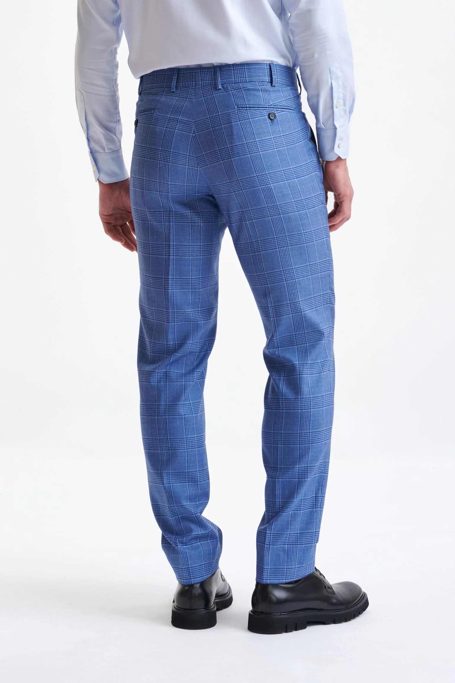 Blue Check Super 130's Wool Soho Suit Mosaic - Image 13