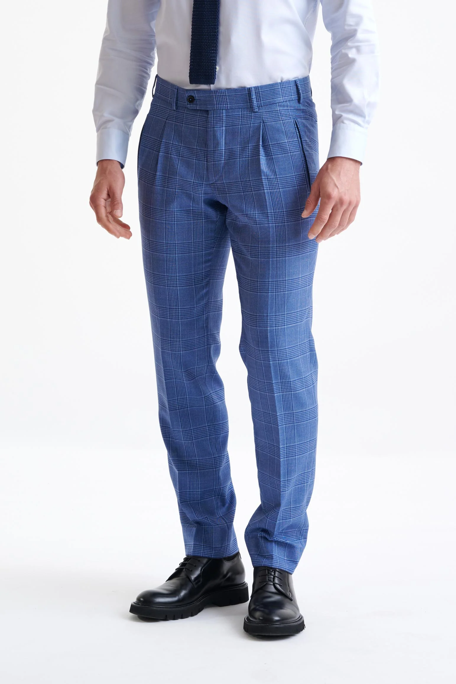 Blue Check Super 130's Wool Soho Suit Mosaic - Image 7
