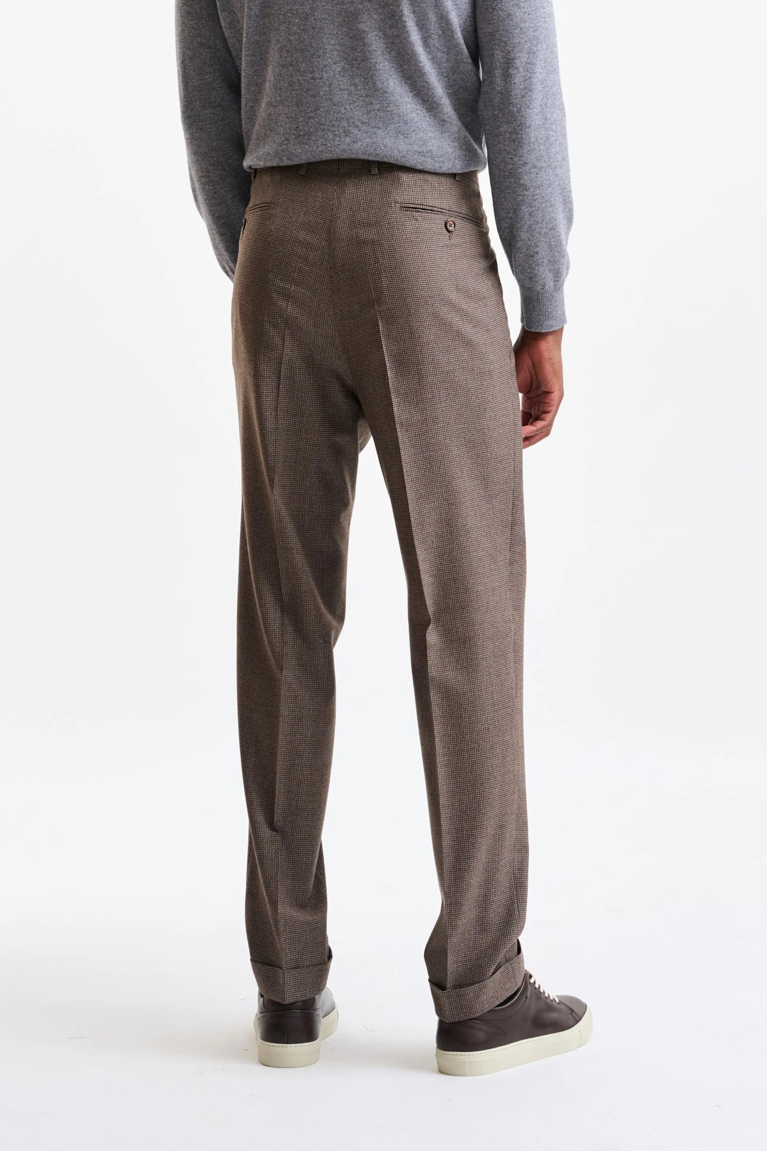 Check Brown 100% Wool Farley Trousers Freestyle - Image 5