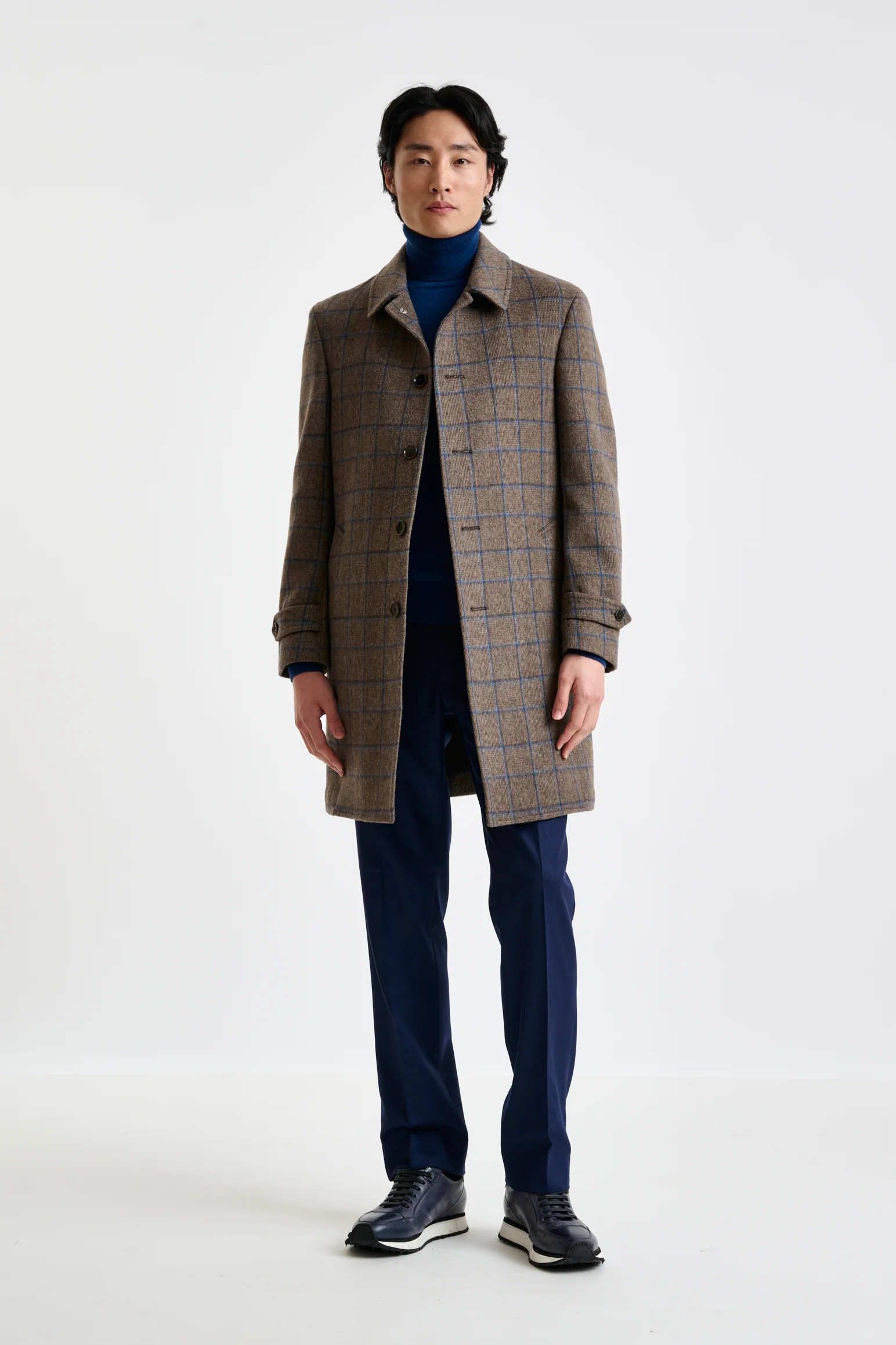 Brown Check Wool Leeds Coat - Image 2
