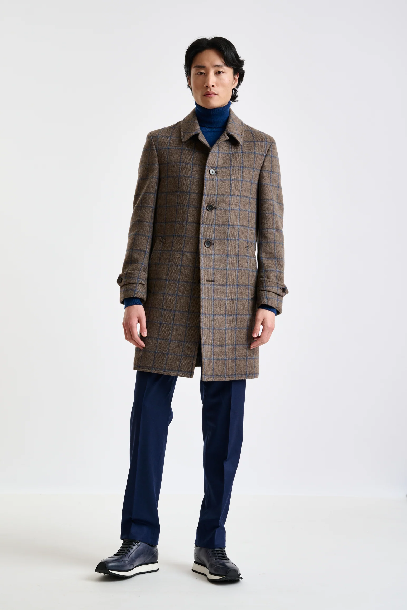 Brown Check Wool Leeds Coat - Image 3
