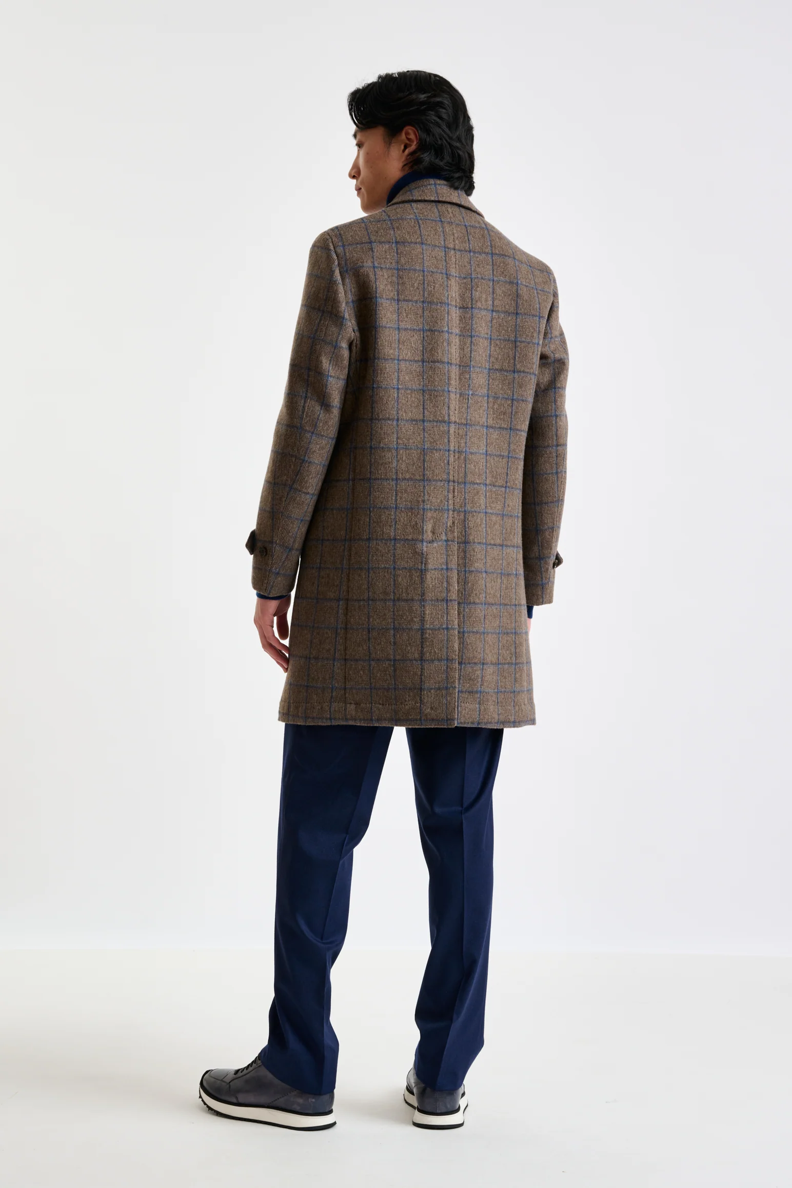 Brown Check Wool Leeds Coat - Image 4
