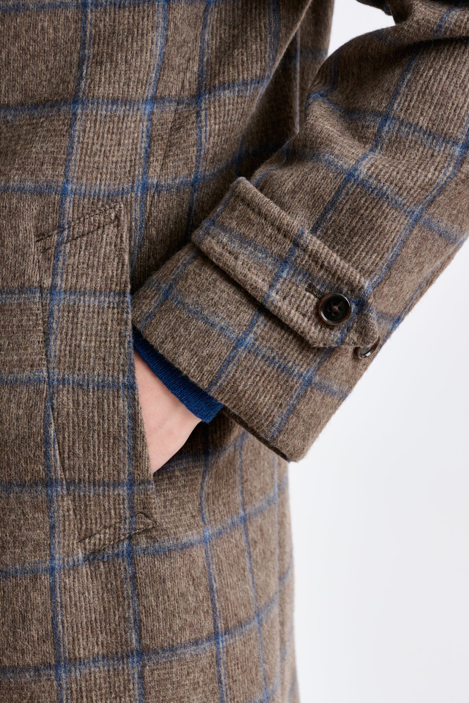 Brown Check Wool Leeds Coat - Image 6