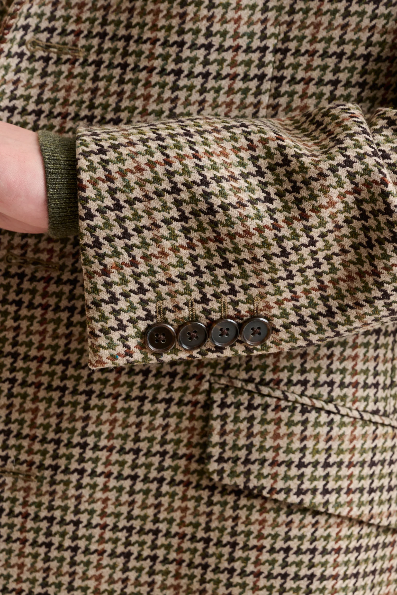 Brown Check Wool Tailored Overcoat - Image 5
