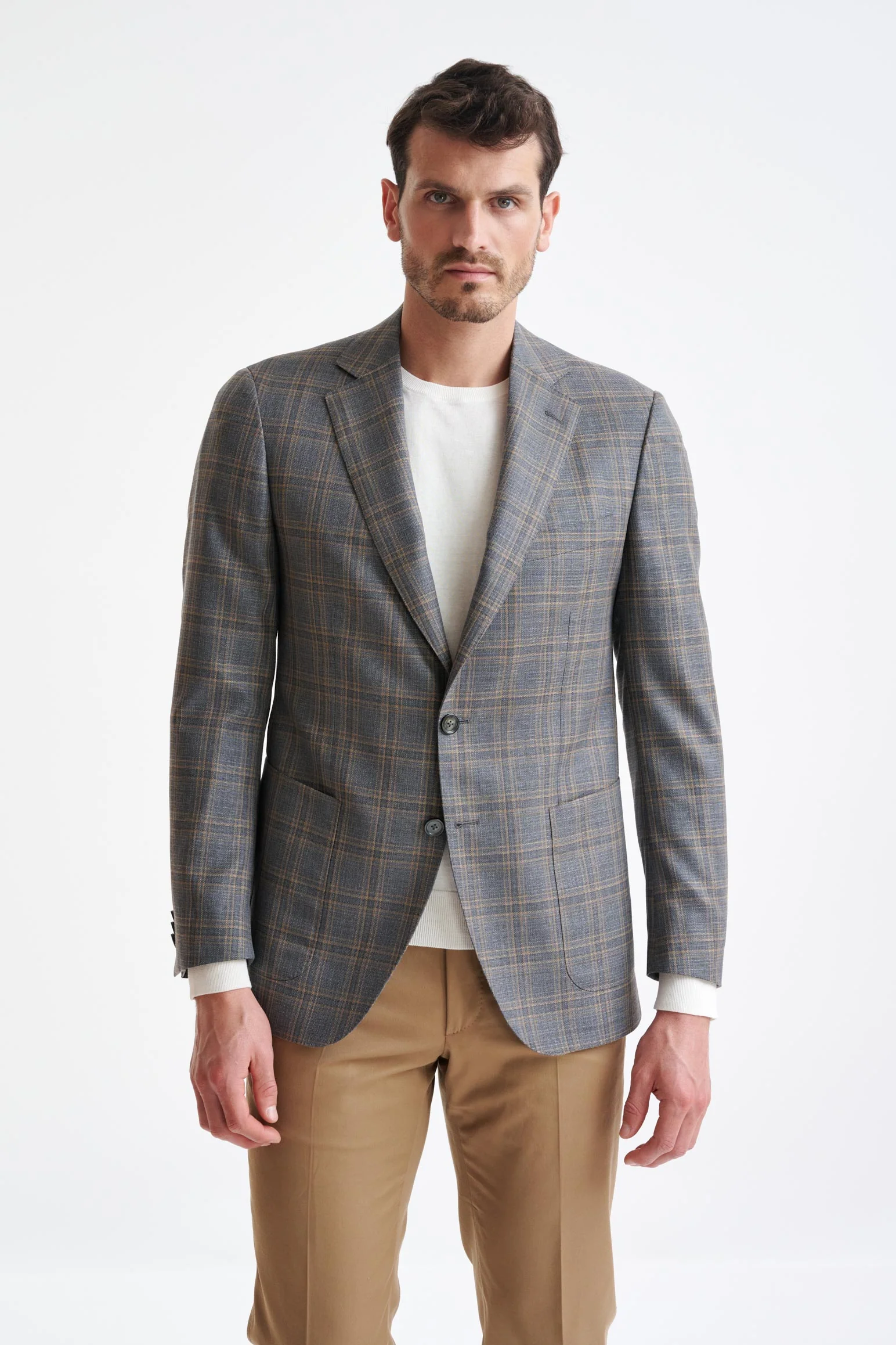 Grey Check Super 130's Wool Soho Jacket Mosaic