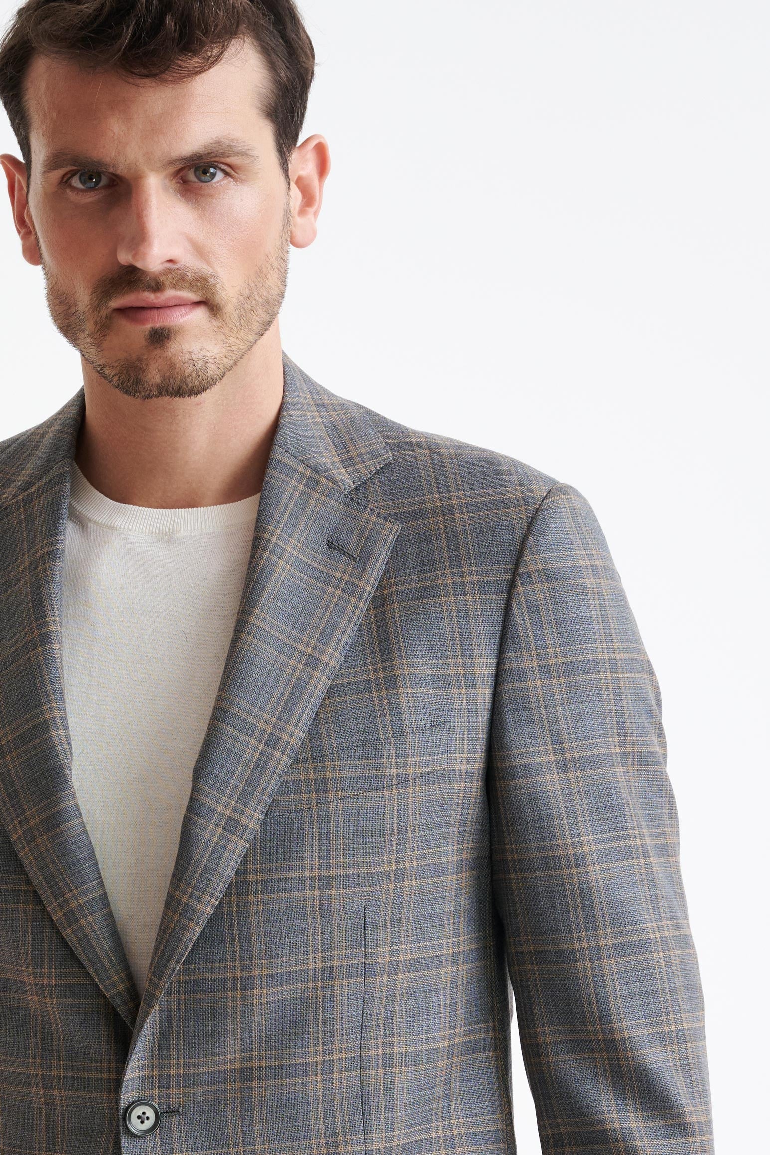 Grey Check Super 130's Wool Soho Jacket Mosaic - Image 6