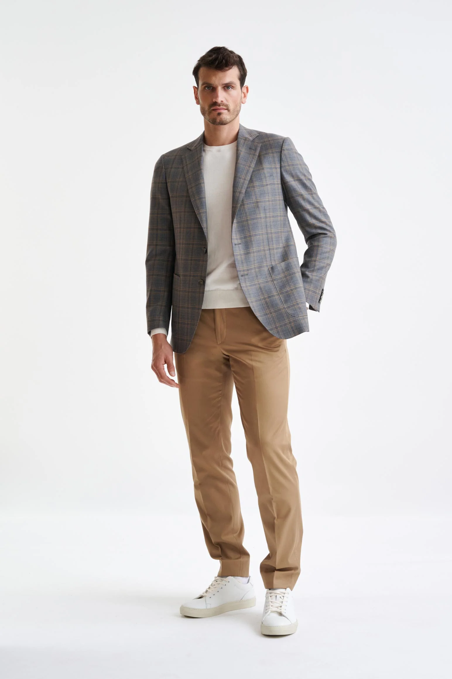Grey Check Super 130's Wool Soho Jacket Mosaic - Image 7