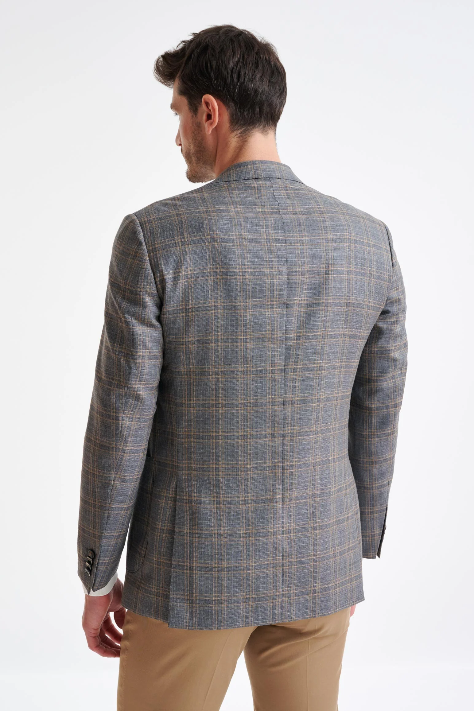 Grey Check Super 130's Wool Soho Jacket Mosaic - Image 8