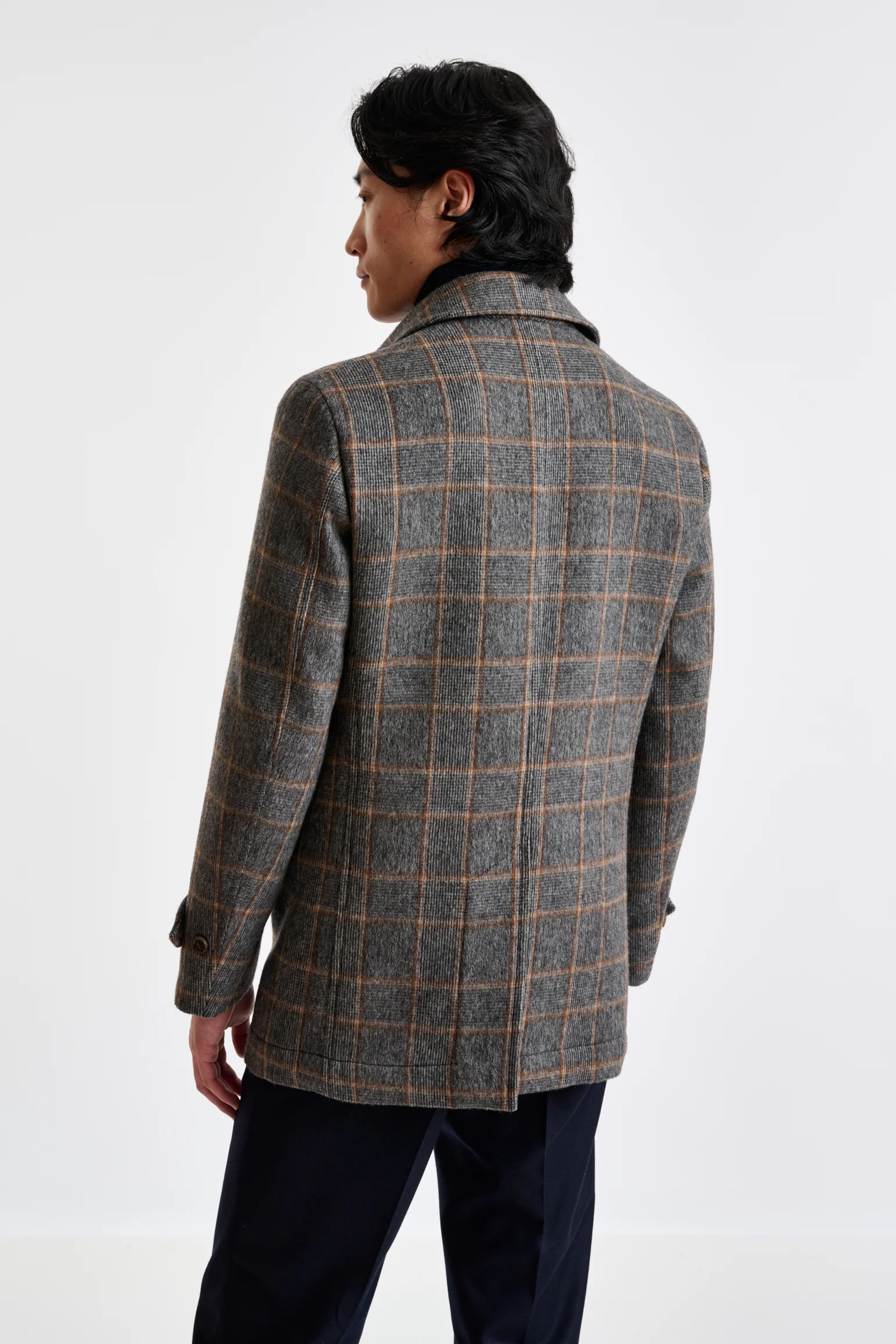 Grey Check Wool Nelson Peacoat - Image 2