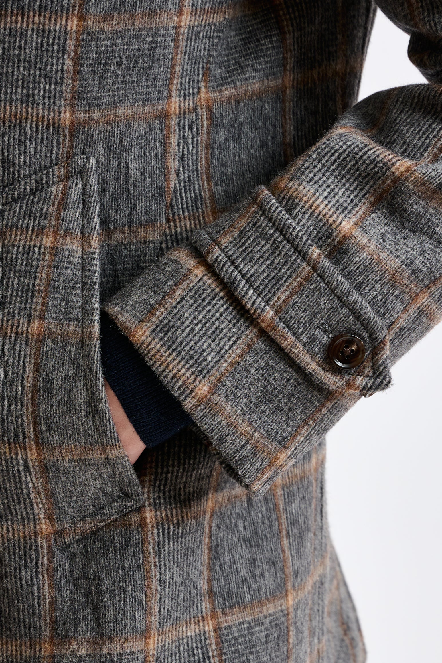 Grey Check Wool Nelson Peacoat - Image 5