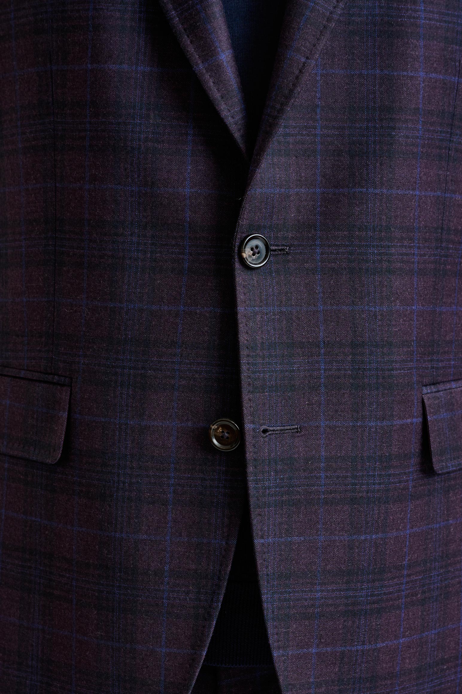 Purple Check Super 130's Wool Soho Jacket Hybrid - Image 3