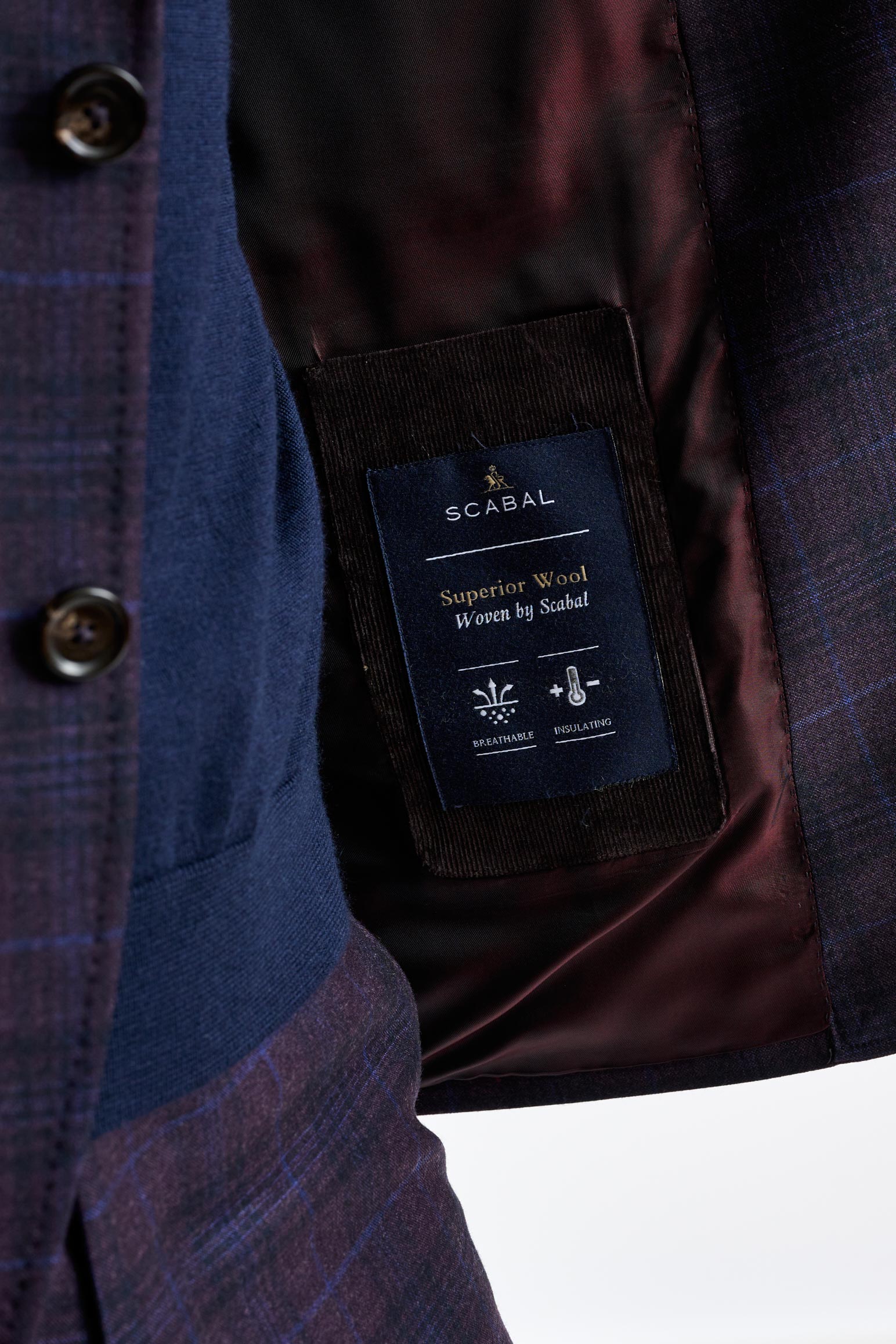 Purple Check Super 130's Wool Soho Jacket Hybrid - Image 4