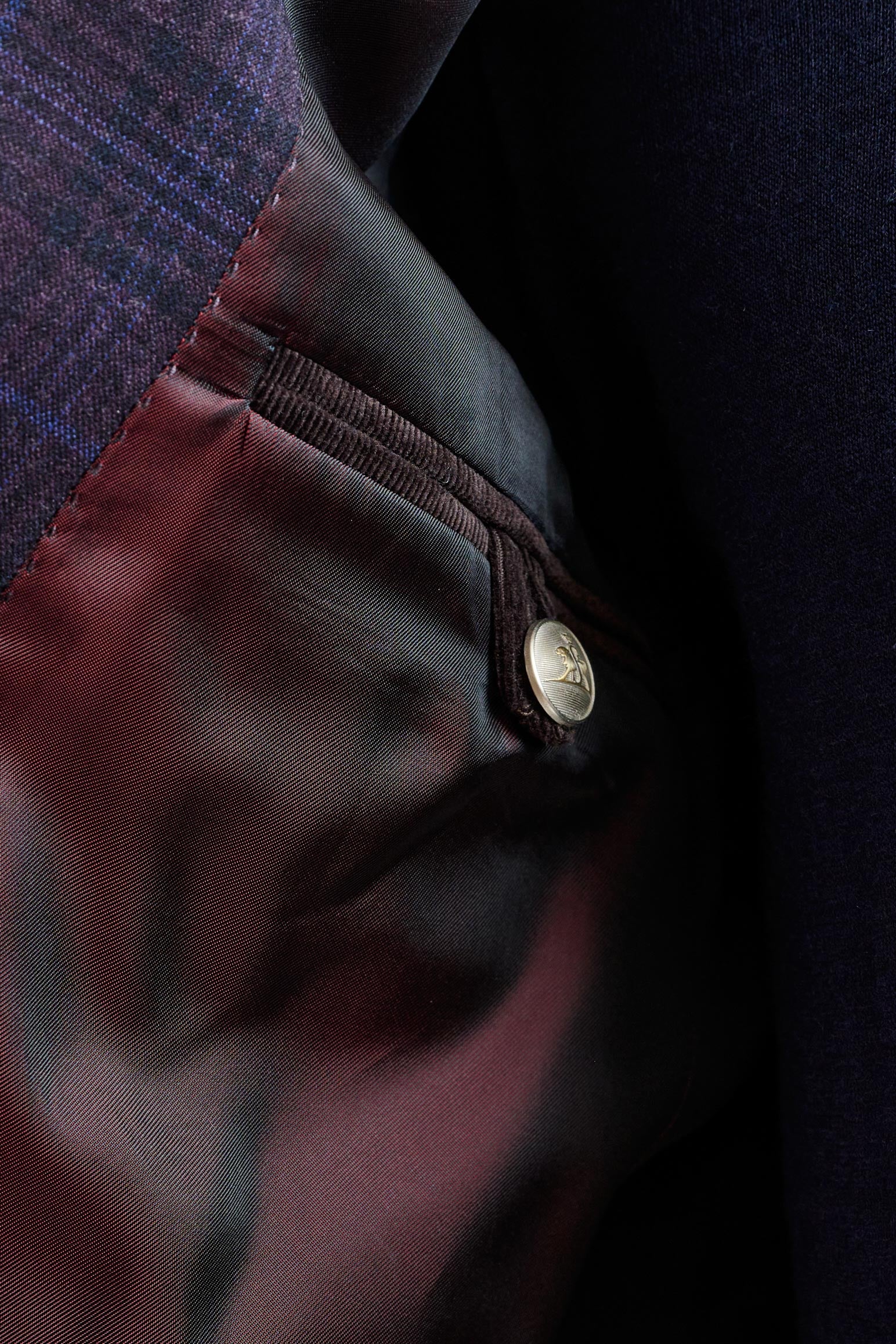 Purple Check Super 130's Wool Soho Jacket Hybrid - Image 5
