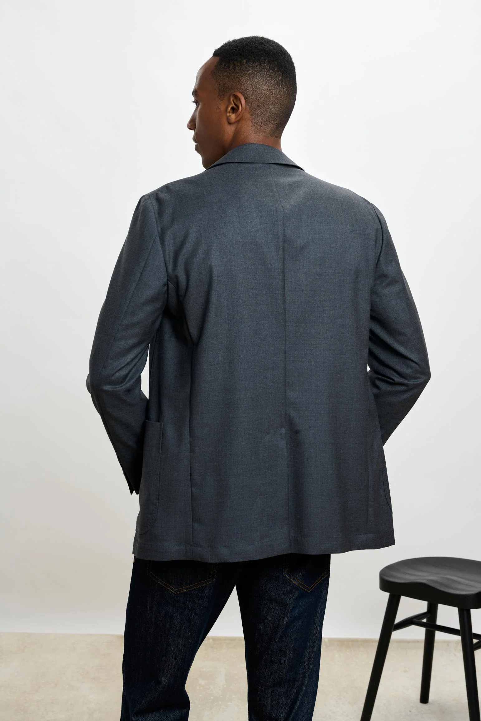 Grey Chelsea Eton Shirt Jacket - Image 11