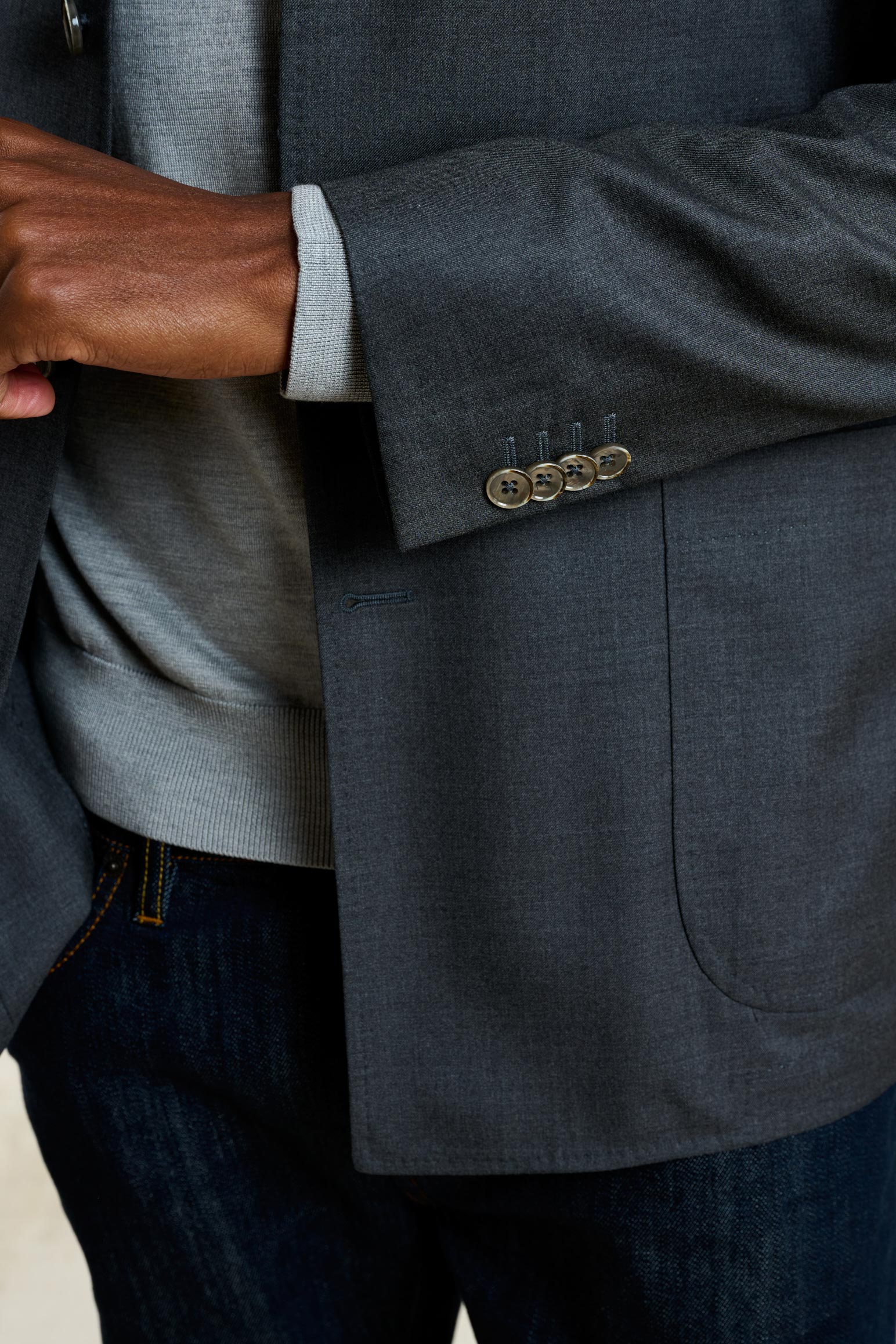 Grey Chelsea Eton Shirt Jacket - Image 2