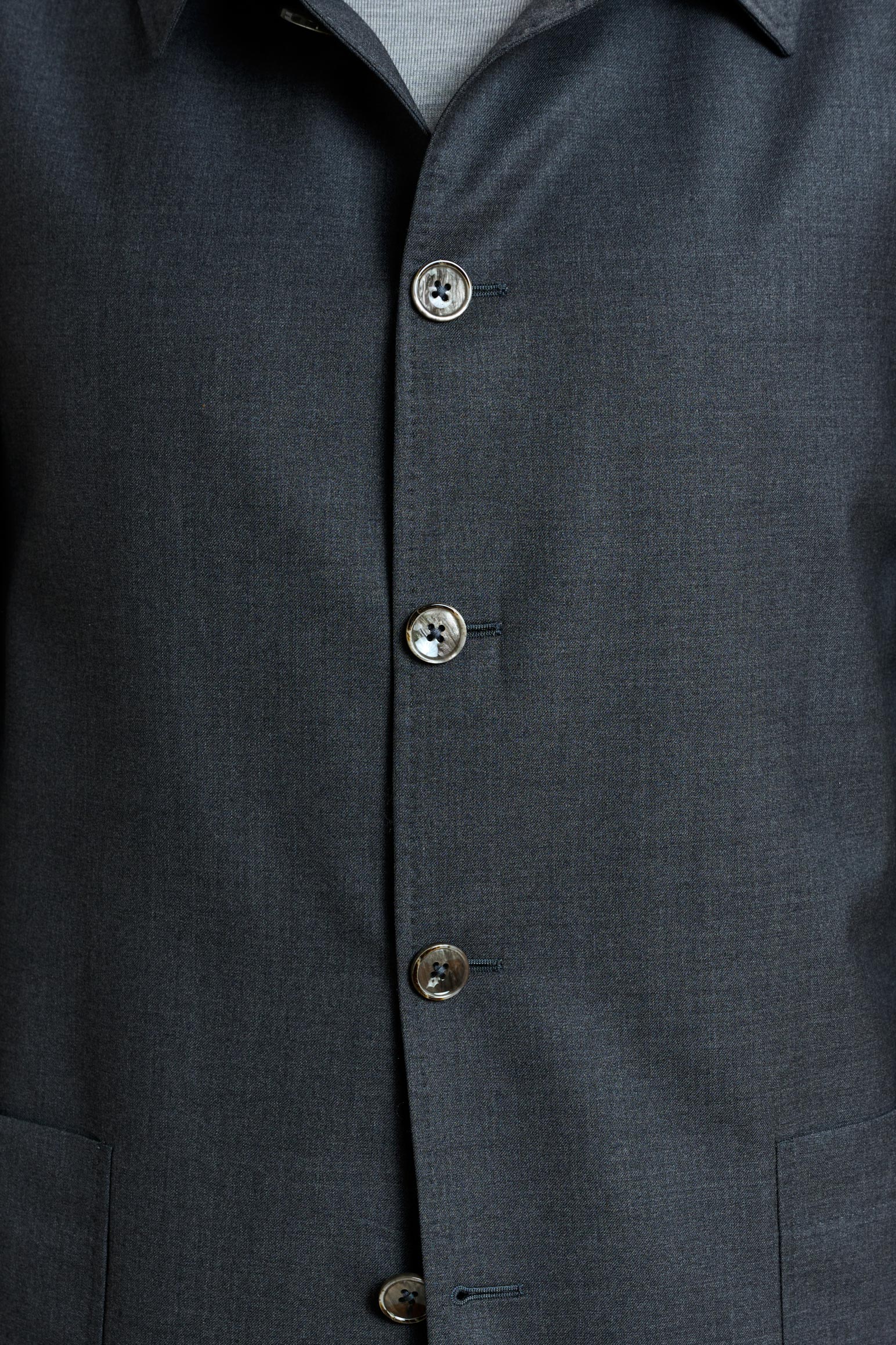 Grey Chelsea Eton Shirt Jacket - Image 3