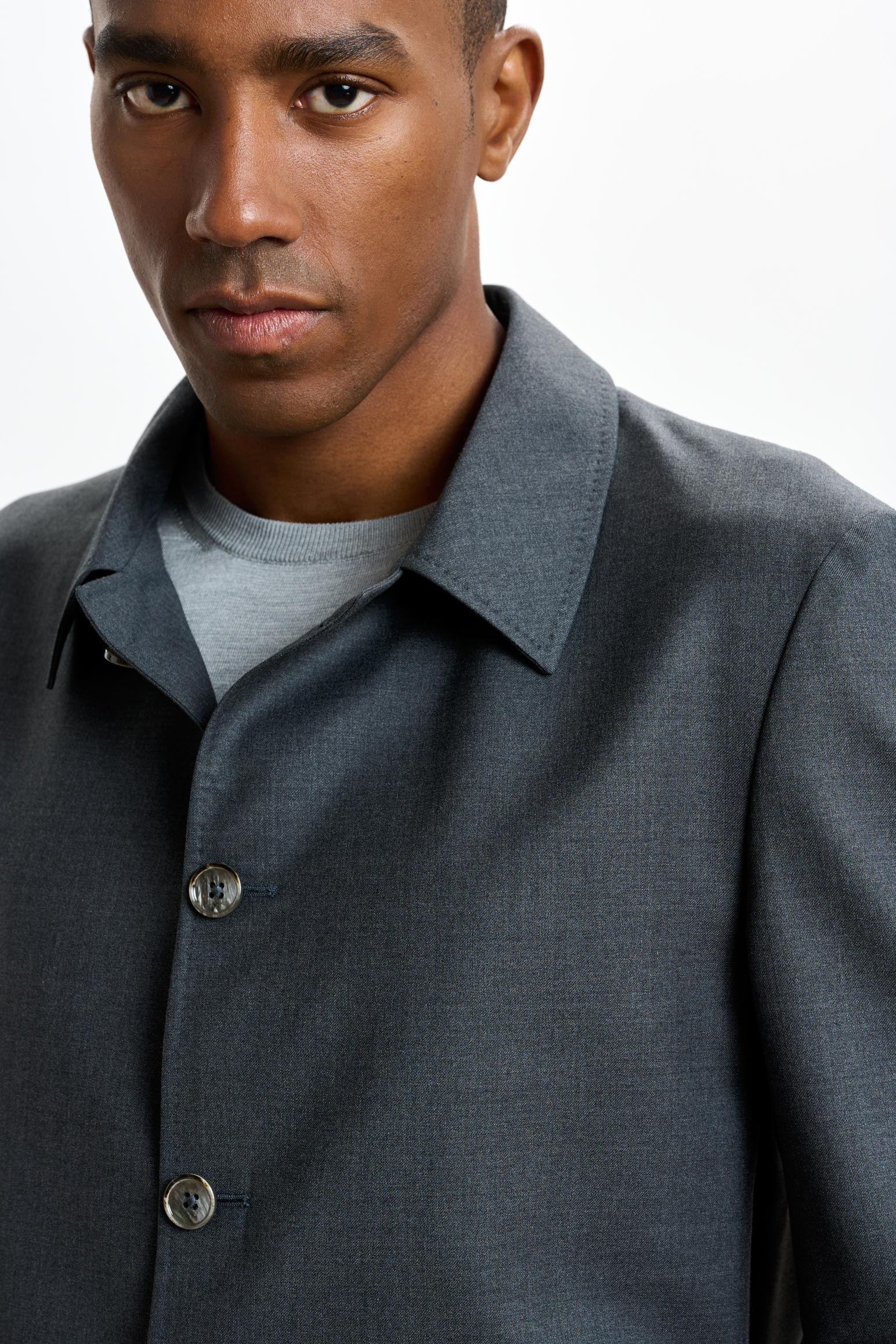 Grey Chelsea Eton Shirt Jacket - Image 6