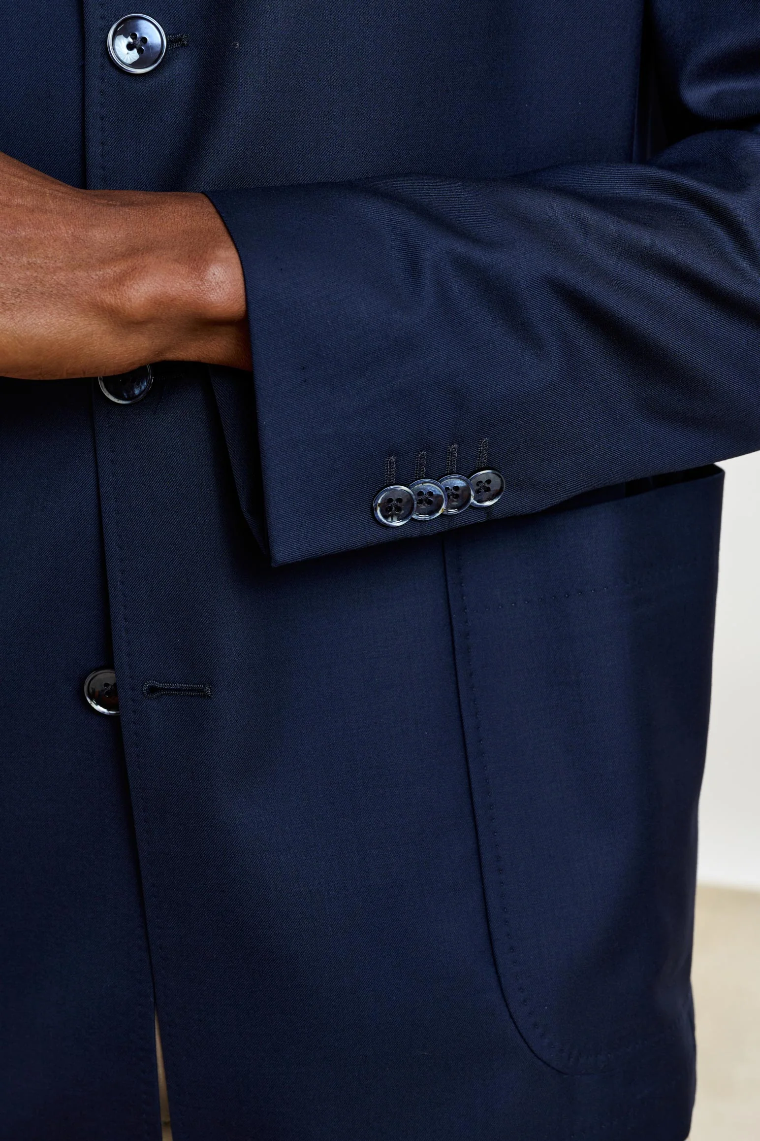 Navy Chelsea Eton Shirt Jacket - Image 2