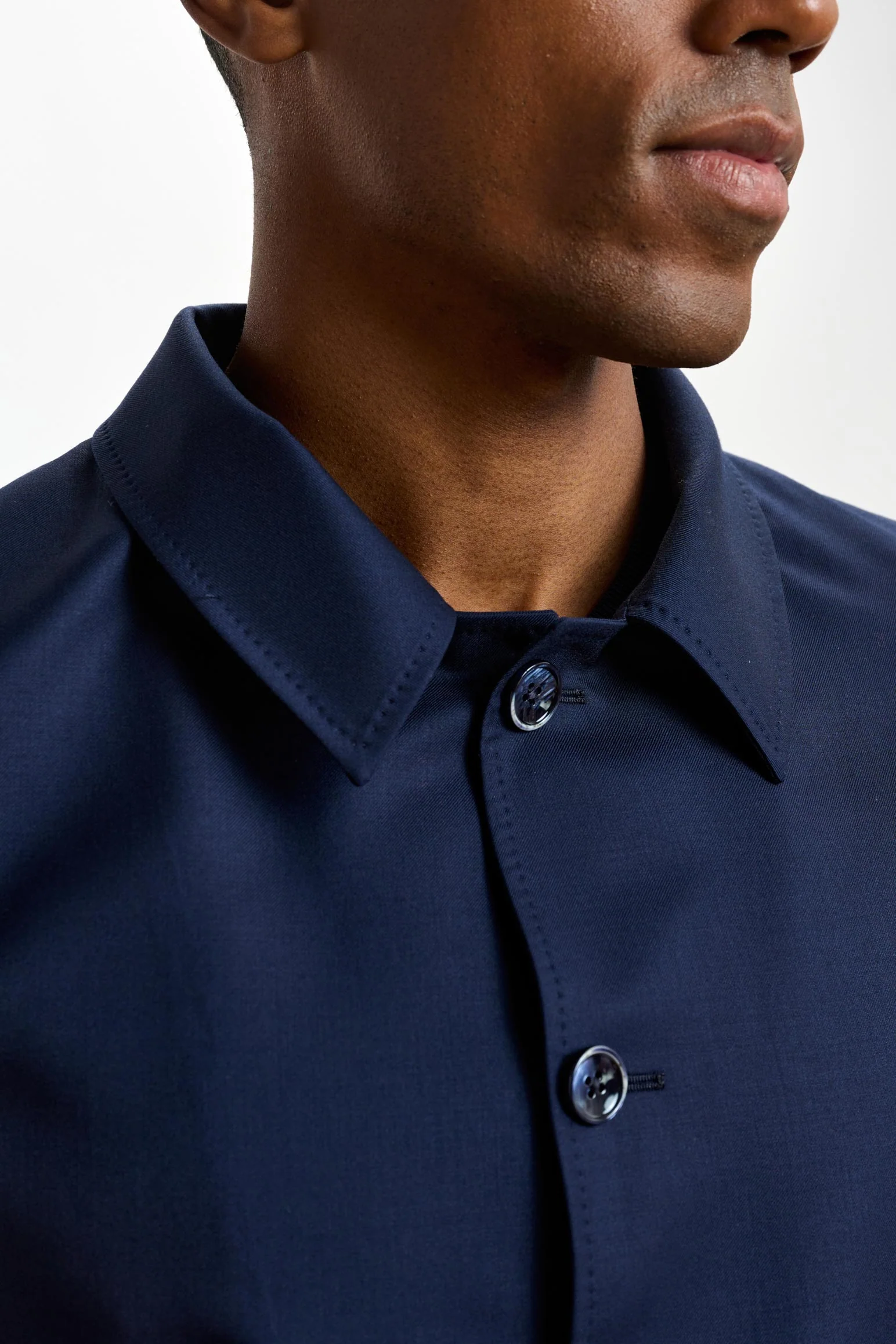 Navy Chelsea Eton Shirt Jacket - Image 5