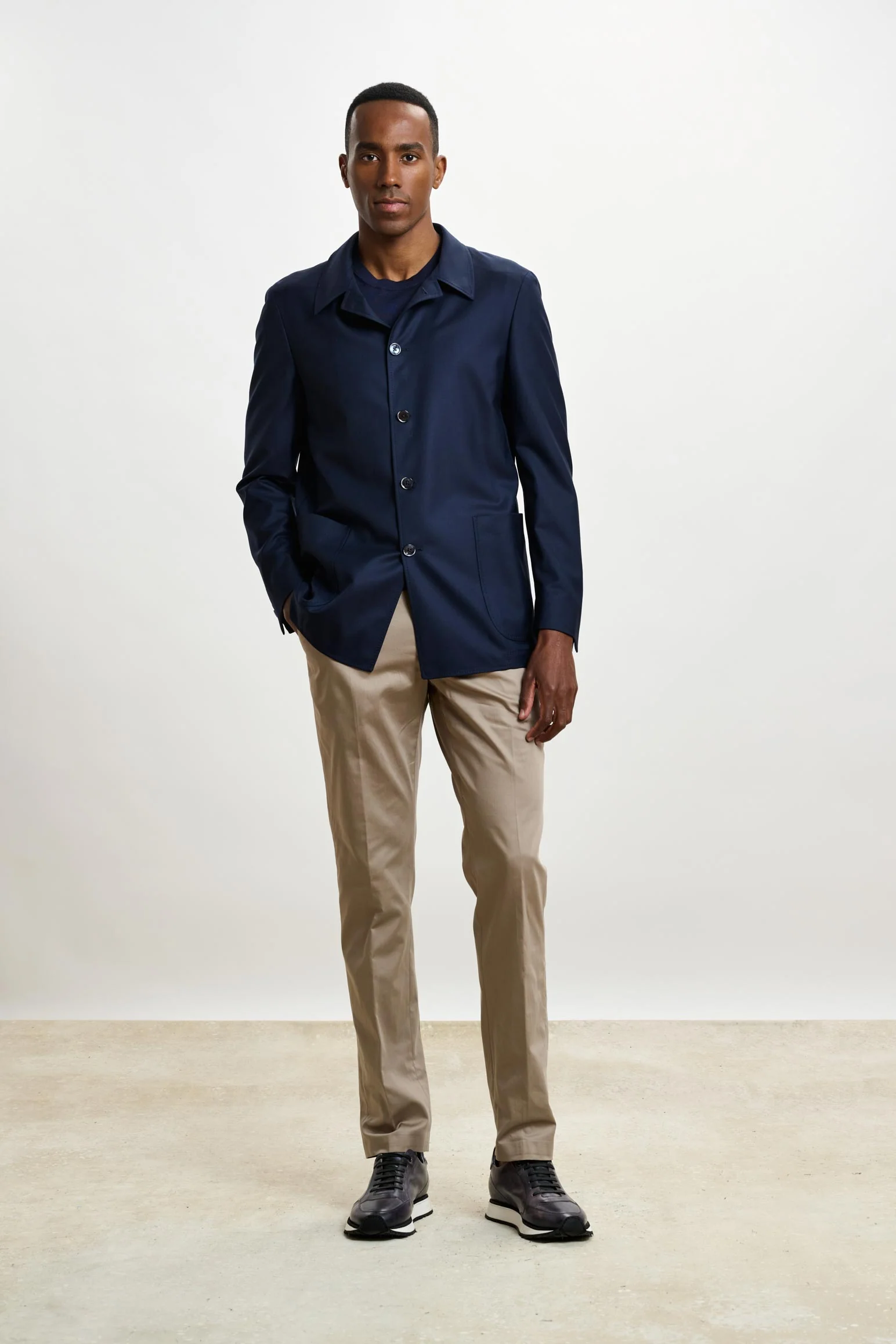 Navy Chelsea Eton Shirt Jacket - Image 6