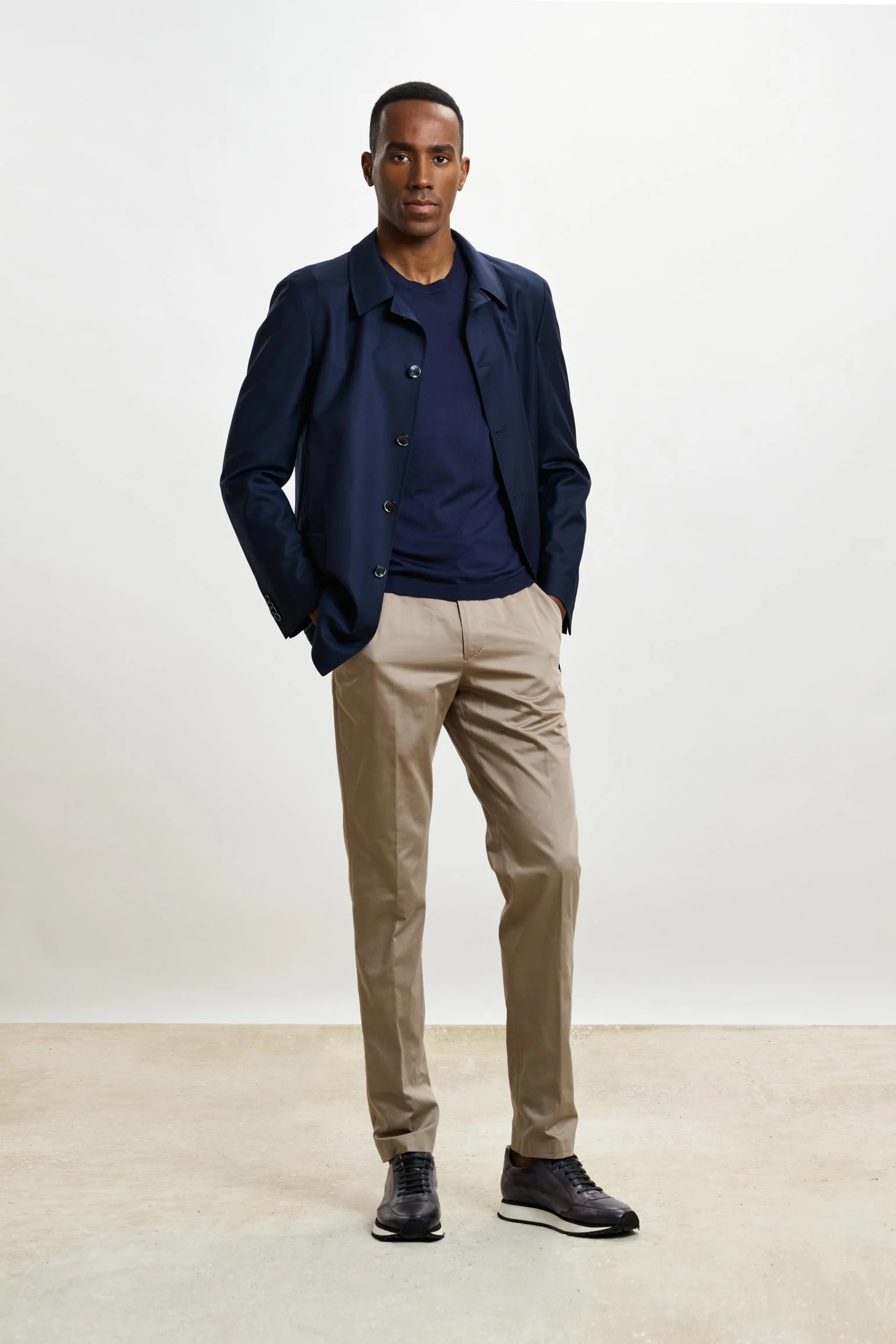 Navy Chelsea Eton Shirt Jacket - Image 8
